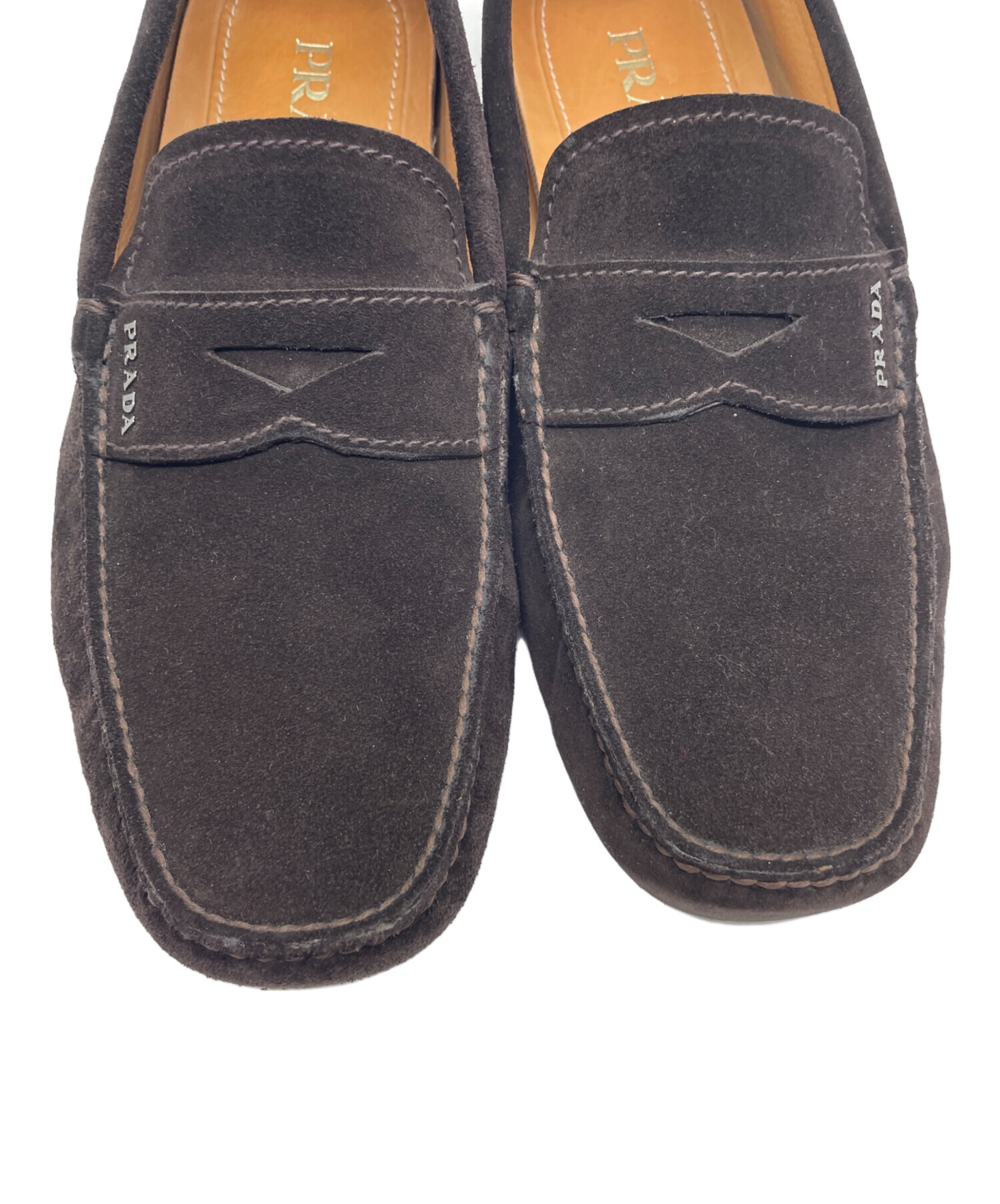 中古・古着通販】PRADA (プラダ) ドライビングシューズ ブラウン 中古・古着通販】PRADA (プラダ) ドライビングシューズ ブラウン