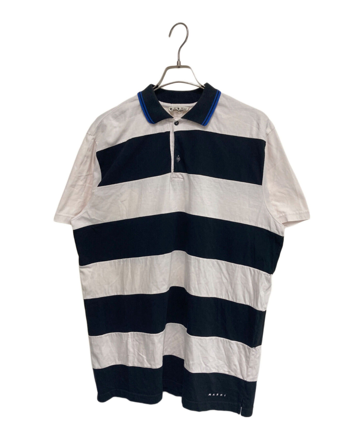 Marni マルニ 19ss シャツ生地 ポロシャツ 50 中古・古着通販】MARNI (マルニ) ボーダーポロシャツ ホワイト