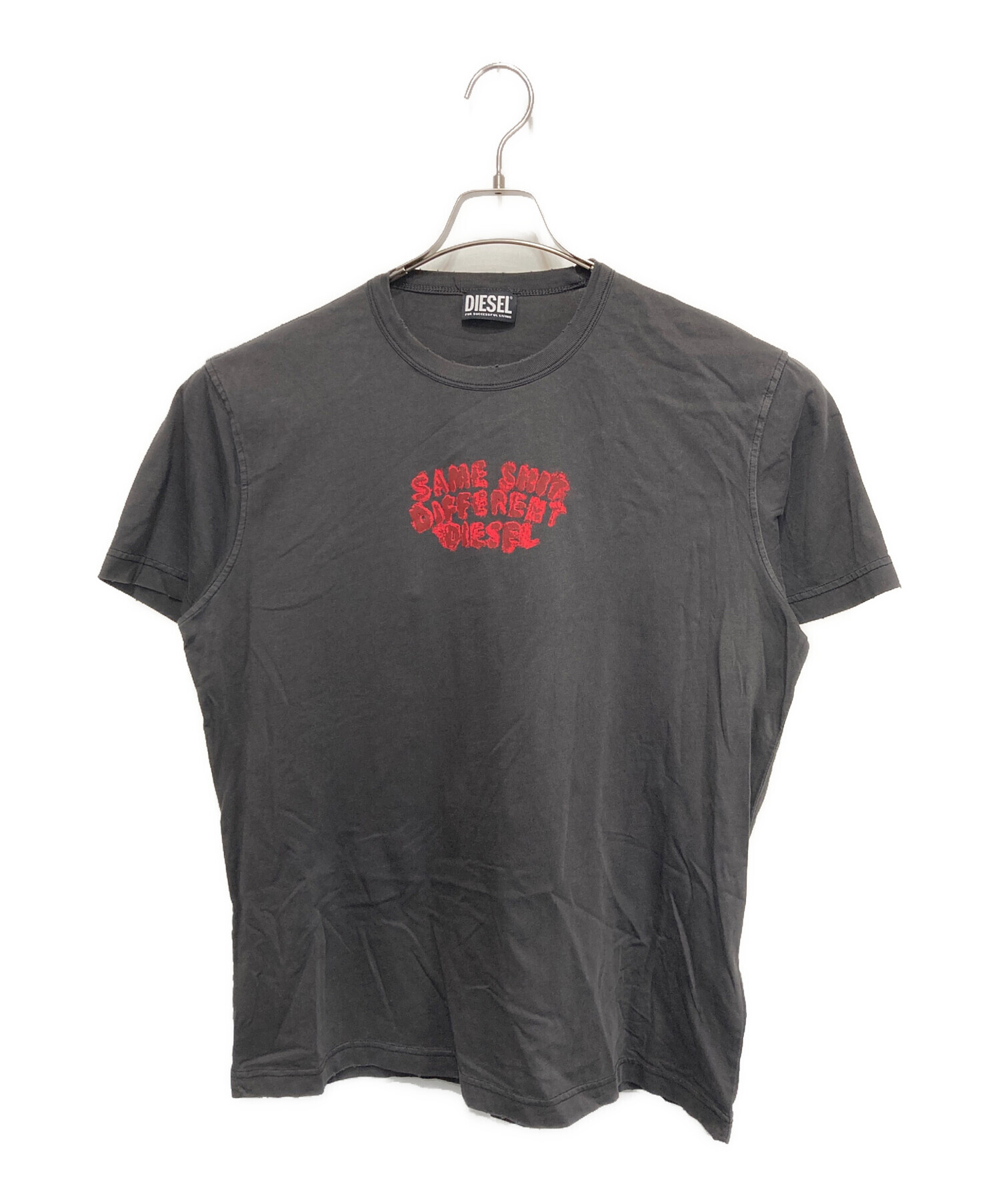 中古・古着通販】DIESEL (ディーゼル) ダメージ加工Tシャツ グレー 