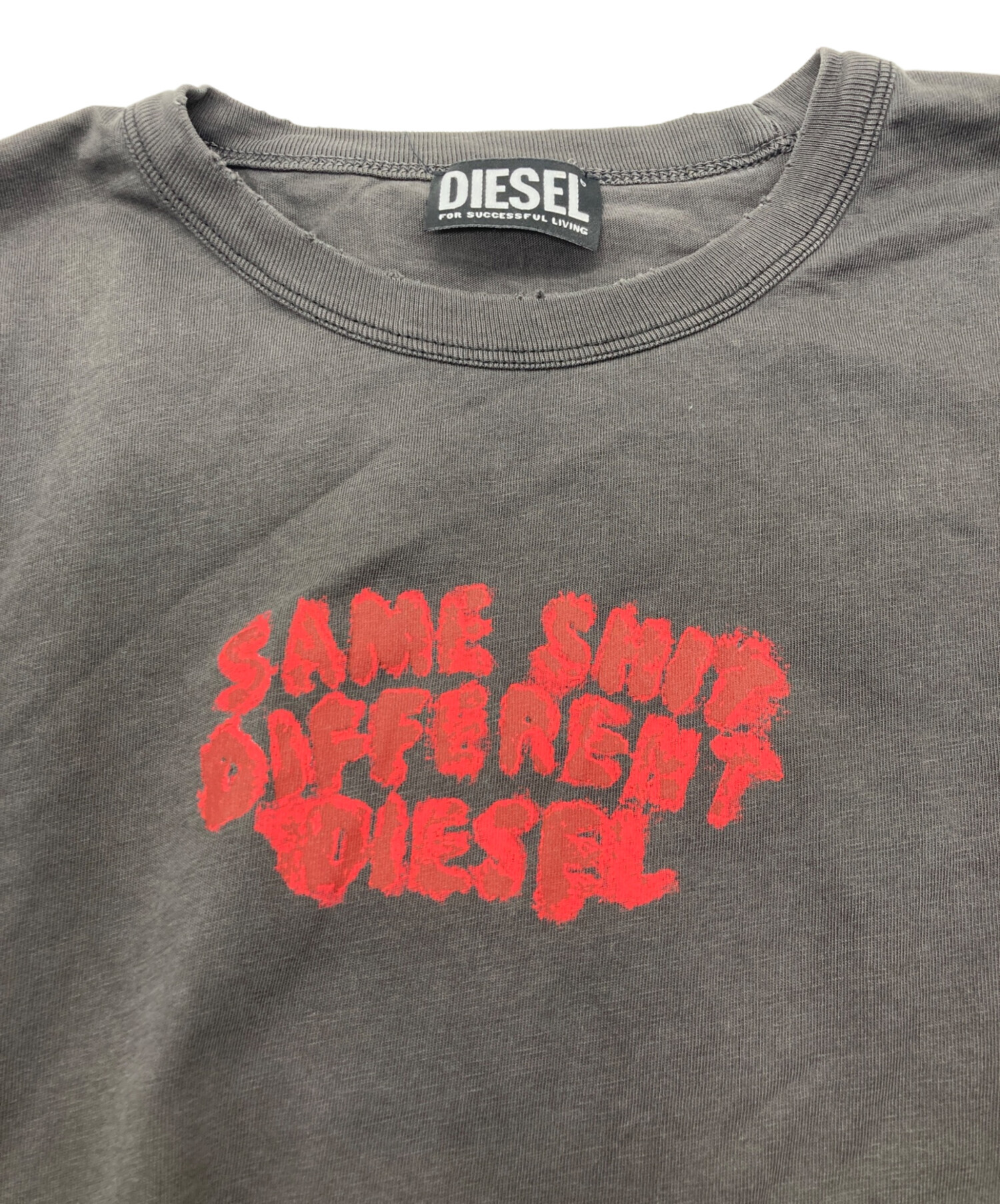 DIESEL ディーゼル ダメージ加工 Tシャツ XL グレー グランジ y2K