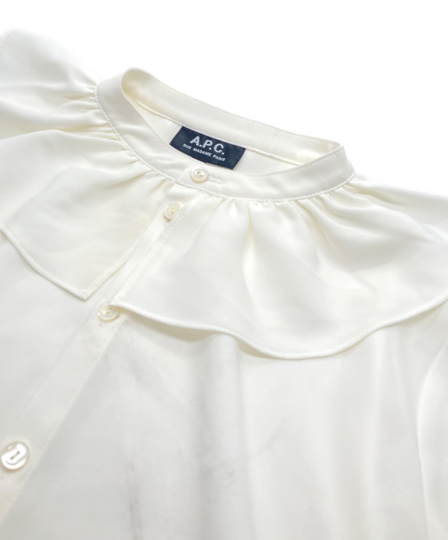中古・古着通販】A.P.C. (アーペーセー) フリルカラーブラウス 