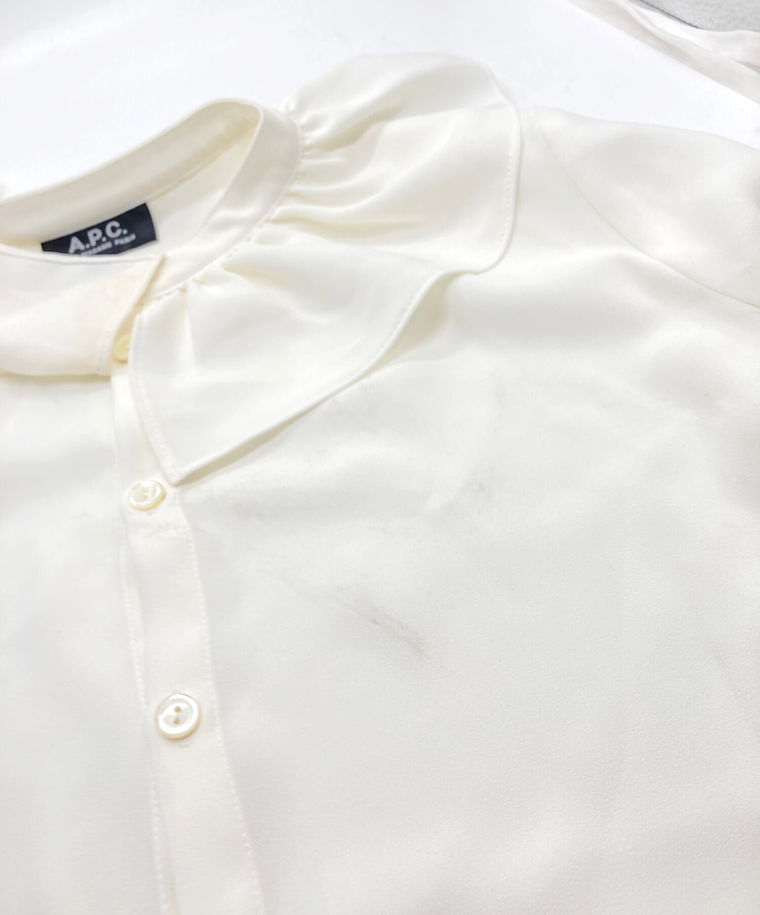 中古・古着通販】A.P.C. (アーペーセー) フリルカラーブラウス 