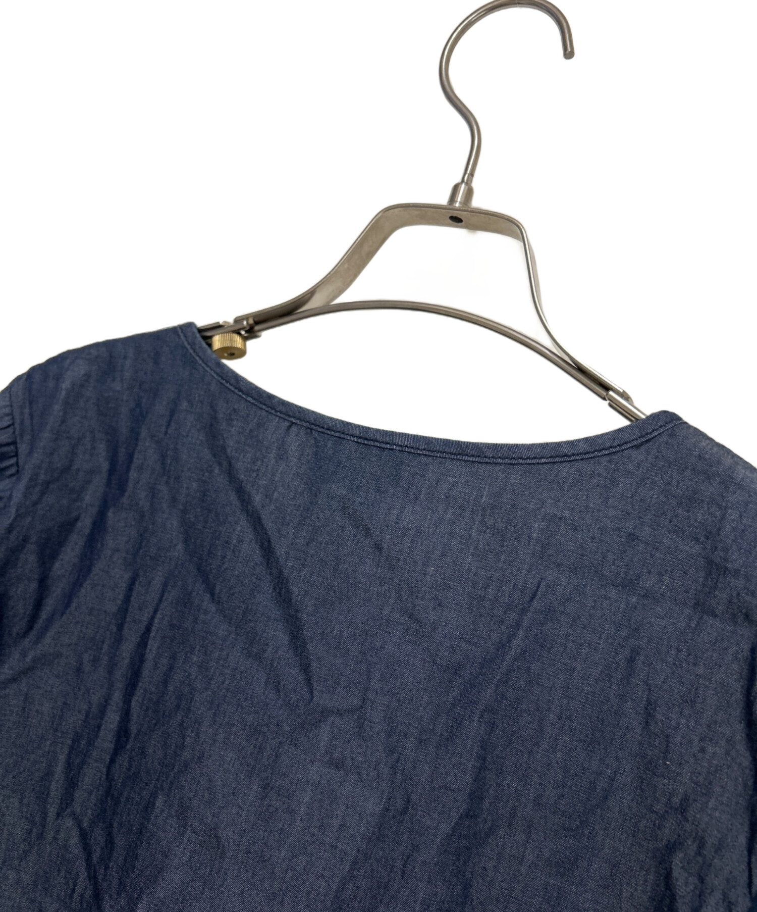 A.P.C アーペーセー インディゴ デニム  フリルシャツ 34 中古・古着通販】A.P.C. (アーペーセー) フリルブラウス インディゴ