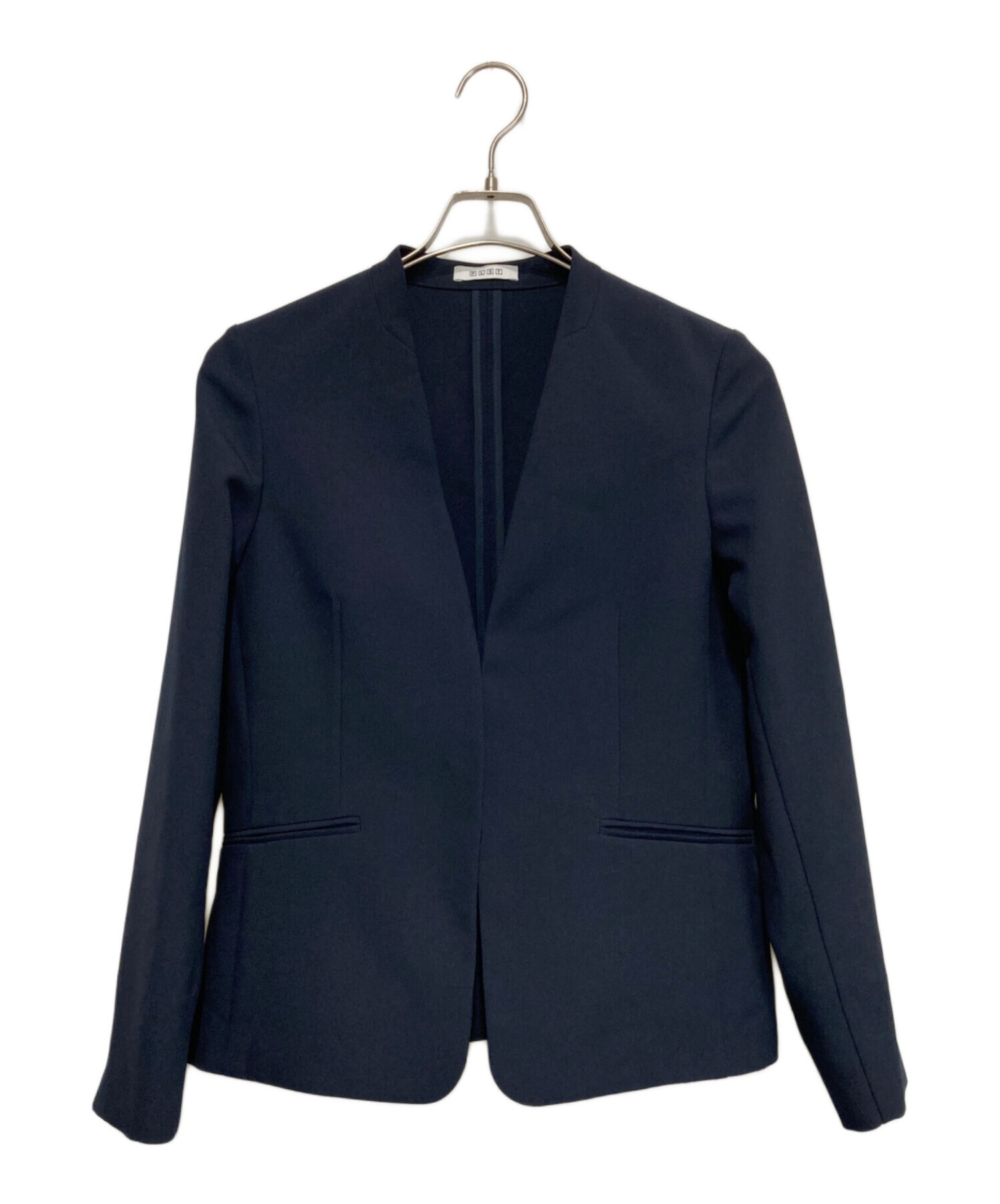 PLST プラステ セットアップスーツ ノーカラージャケット ブラック洗濯