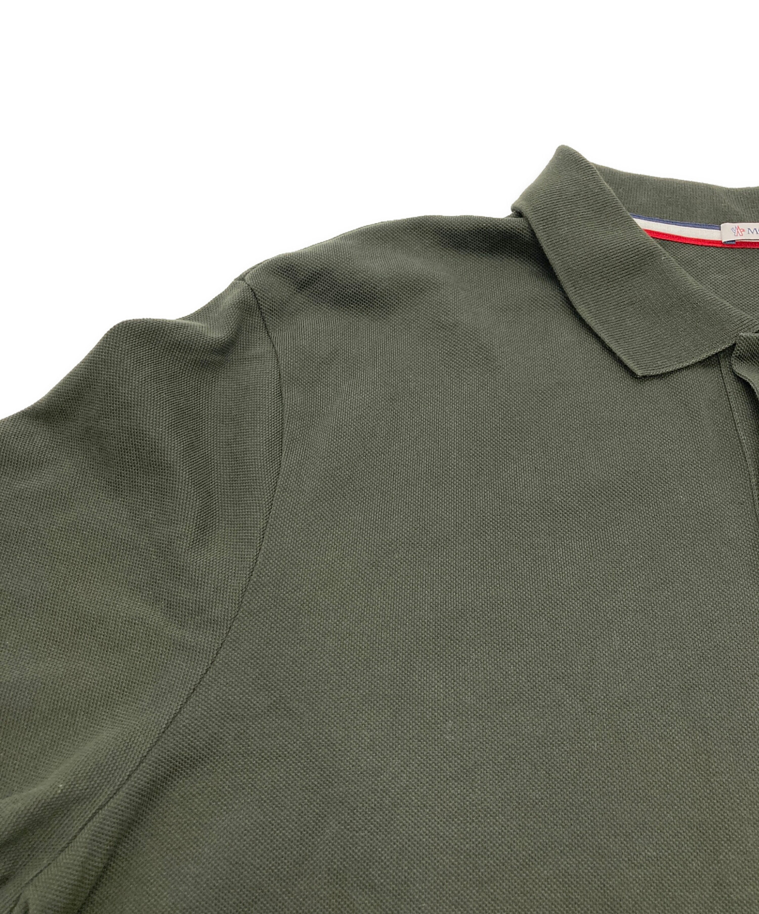 Moncler オリーブ ポロシャツ 中古・古着通販】MONCLER (モンクレール) コットン ポロシャツ