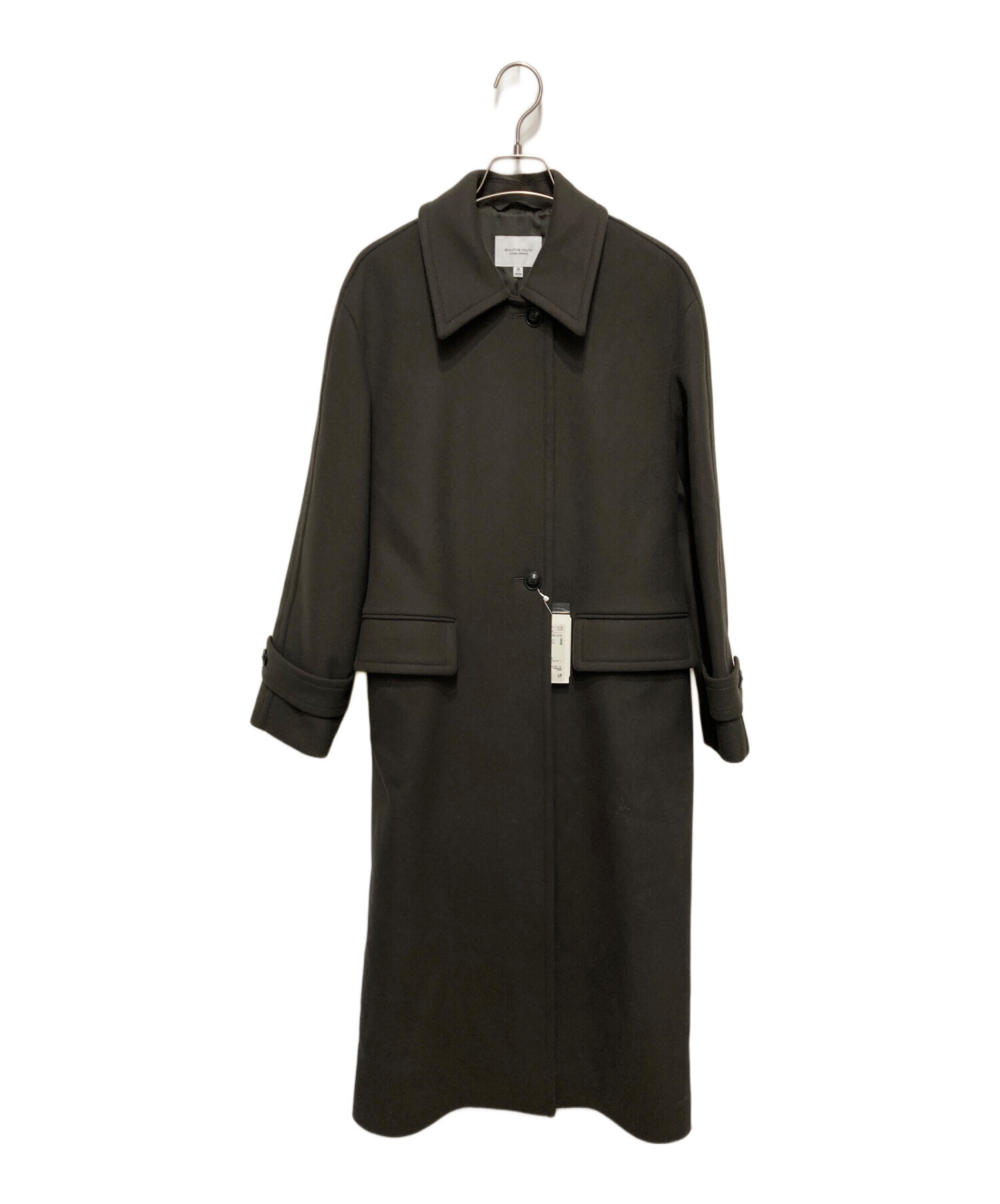 BEAUTY&YOUTH メルトンステンカラーベルトロングコート BEAUTY&YOUTH