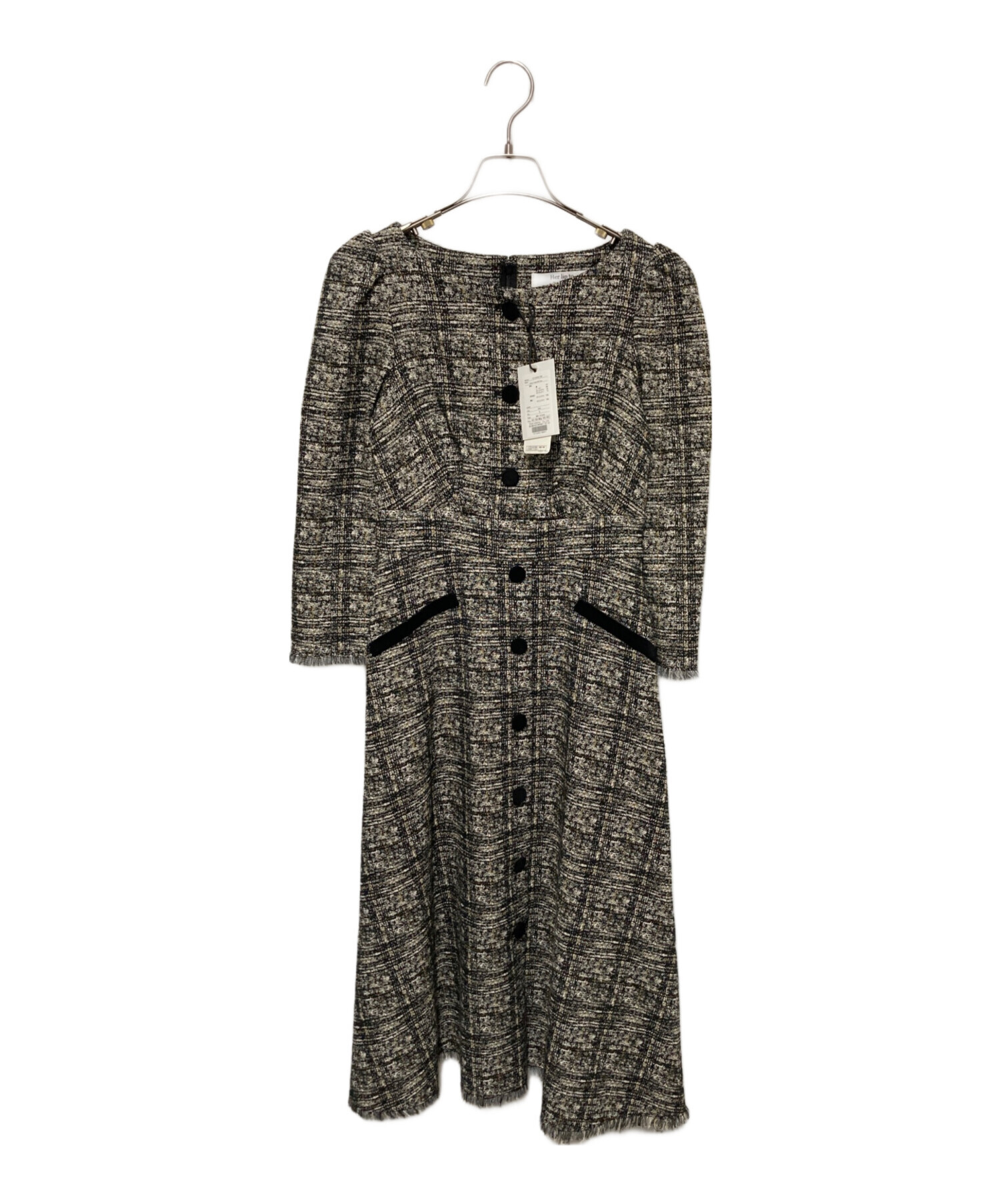 ハーリップトゥ Classic Tweed Midi Dress M