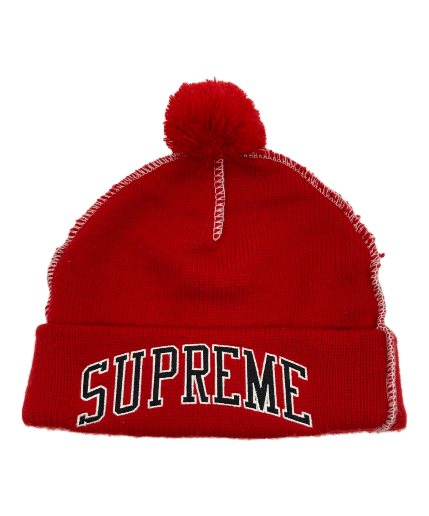 Supreme 赤 ニット帽 中古・古着通販】Supreme (シュプリーム) Contrast Stitch Beanie