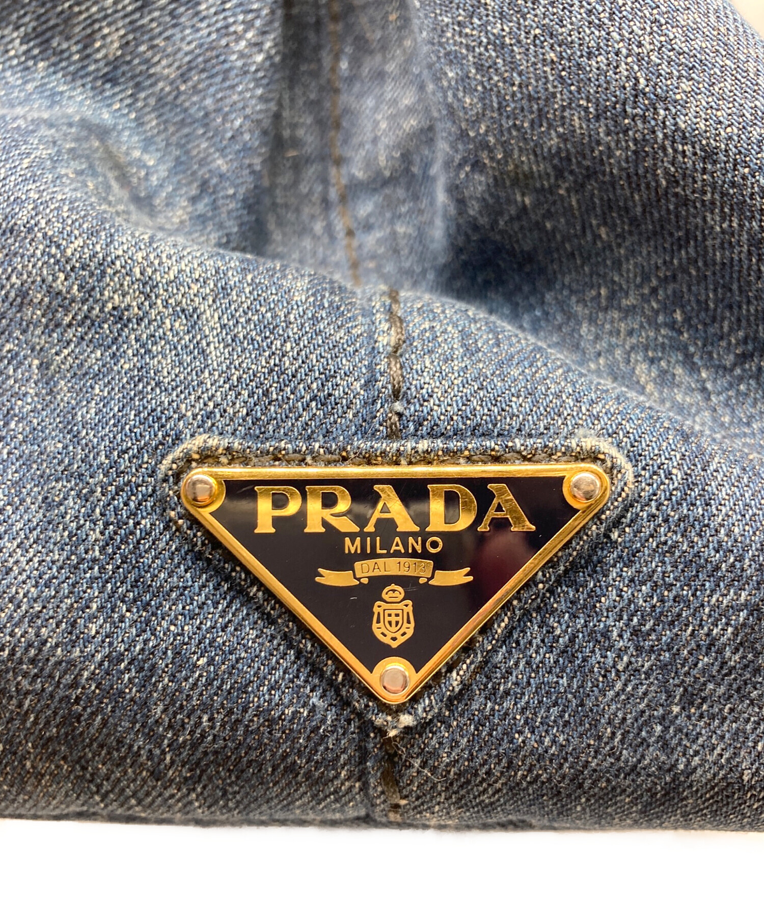 中古・古着通販】PRADA (プラダ) カナパ/デニムトートバッグ ブルー