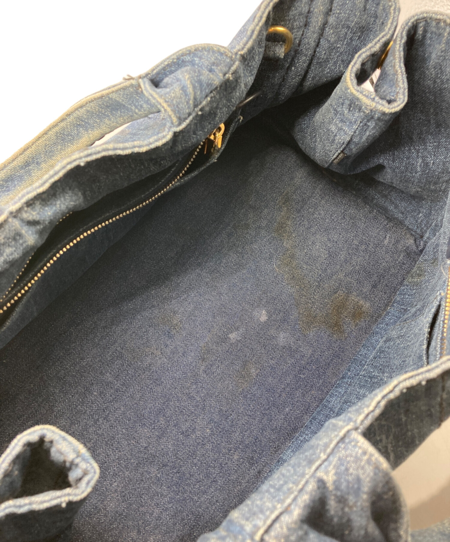 中古・古着通販】PRADA (プラダ) カナパ/デニムトートバッグ ブルー 中古・古着通販】PRADA (プラダ) カナパ/デニムトートバッグ ブルー