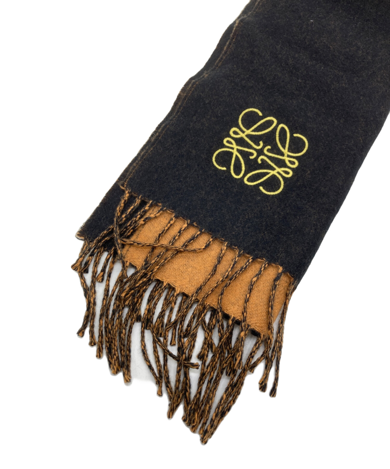 LOEWE ウール＆カシミヤ スカーフ ロエベ バイカラー スカーフ（ウール