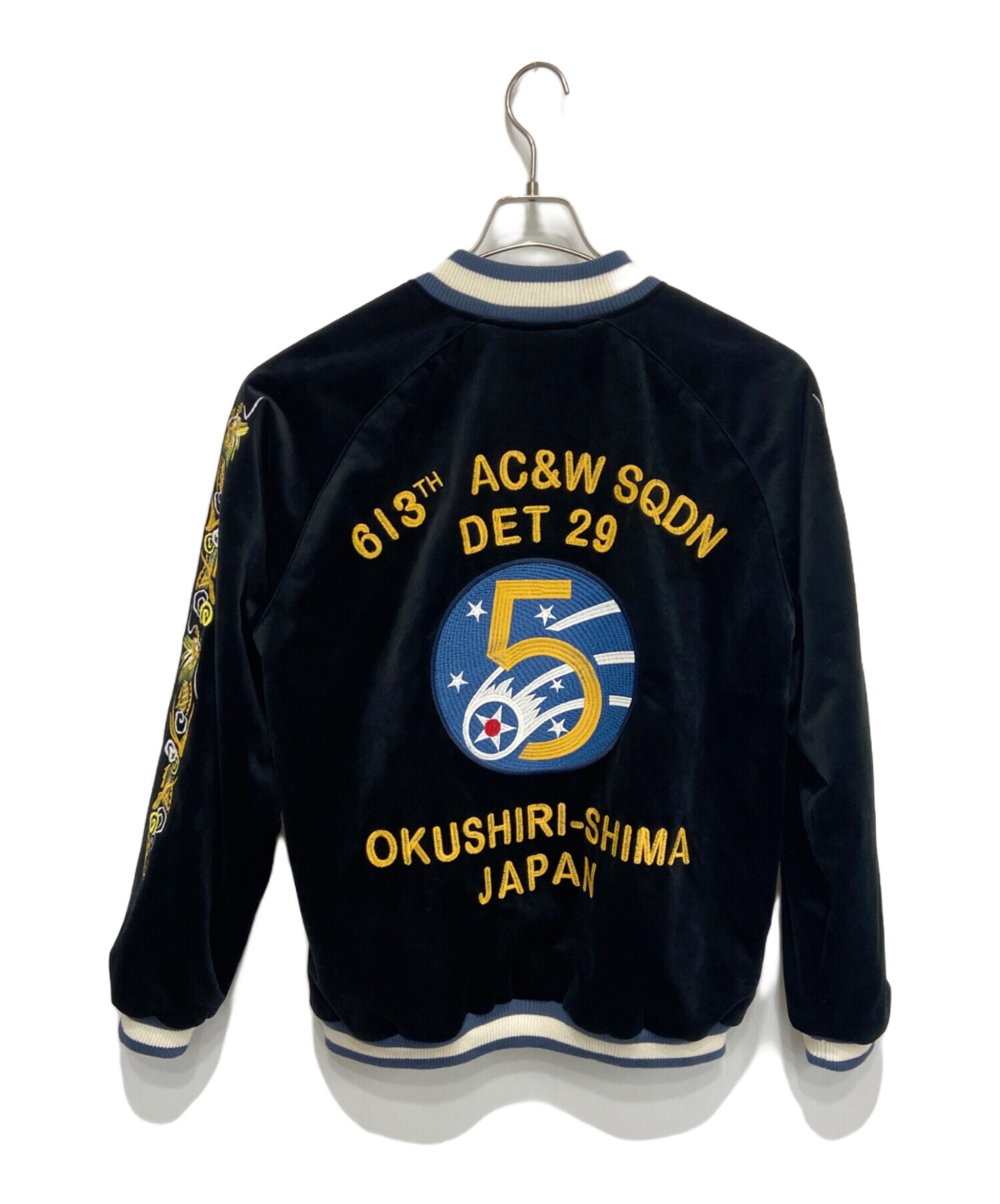 雰囲気抜群 HOUSTON 別珍 中綿 スーベニアジャケット S ブラック 送料無料】【HOUSTON（ヒューストン）】 別珍スーベニア