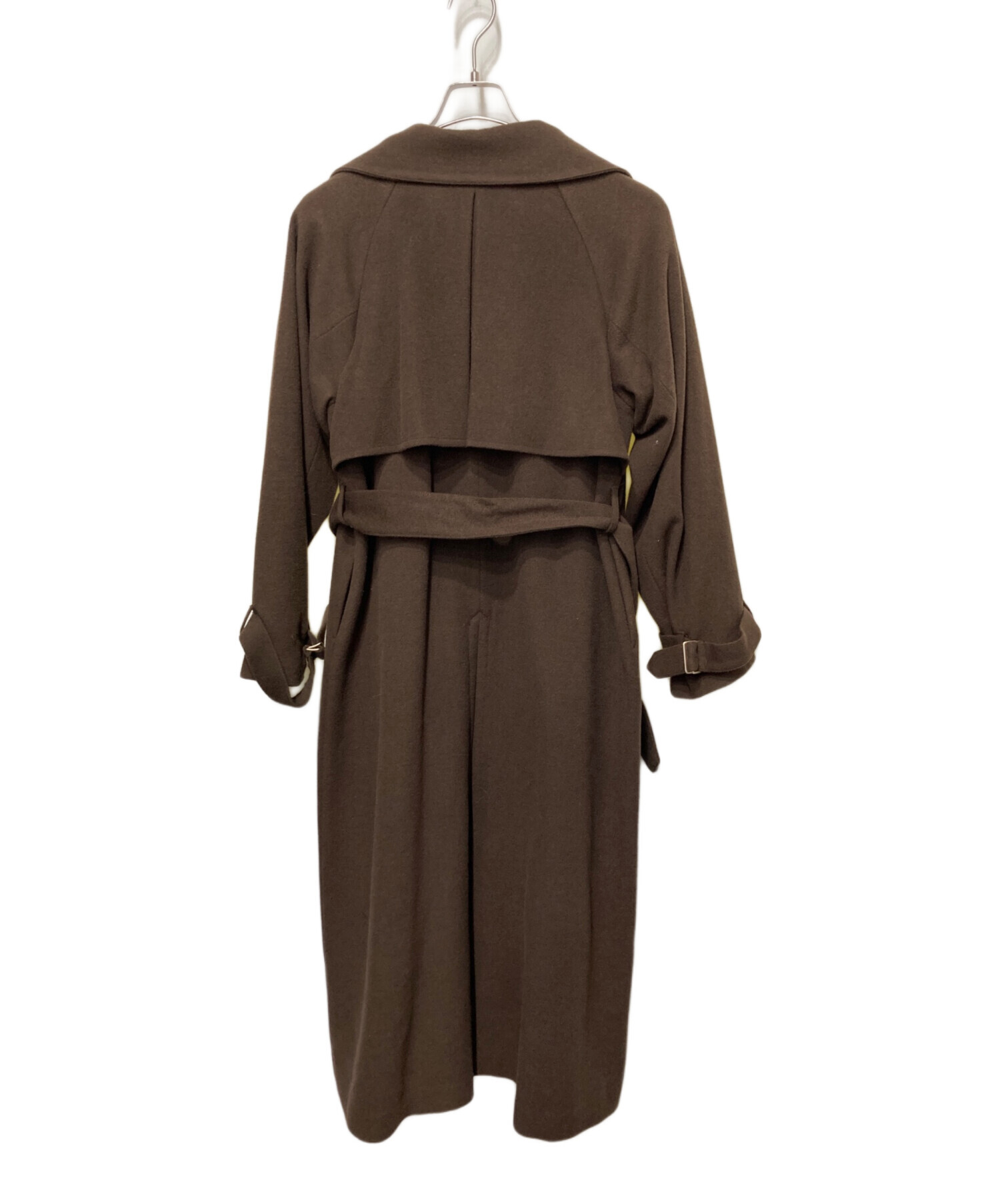 anuans ウールブレンドフレアトレンチコート　ブラウン アニュアンス anuans ウールブレンドフレアトレンチコート