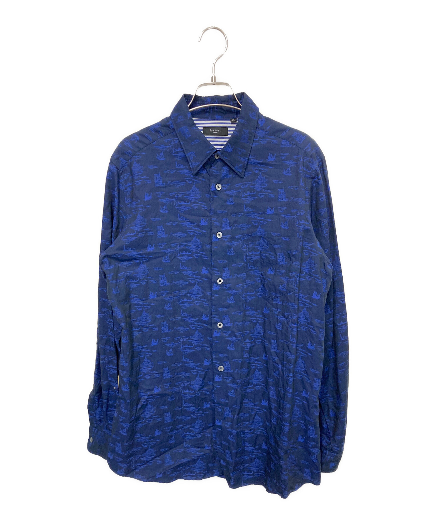 【即購入OK】Paul Smith 長袖シャツ　サイズXL ネイビー 中古・古着通販PAUL SMITH (ポールスミス) \"Cinema\"モチーフ 長袖