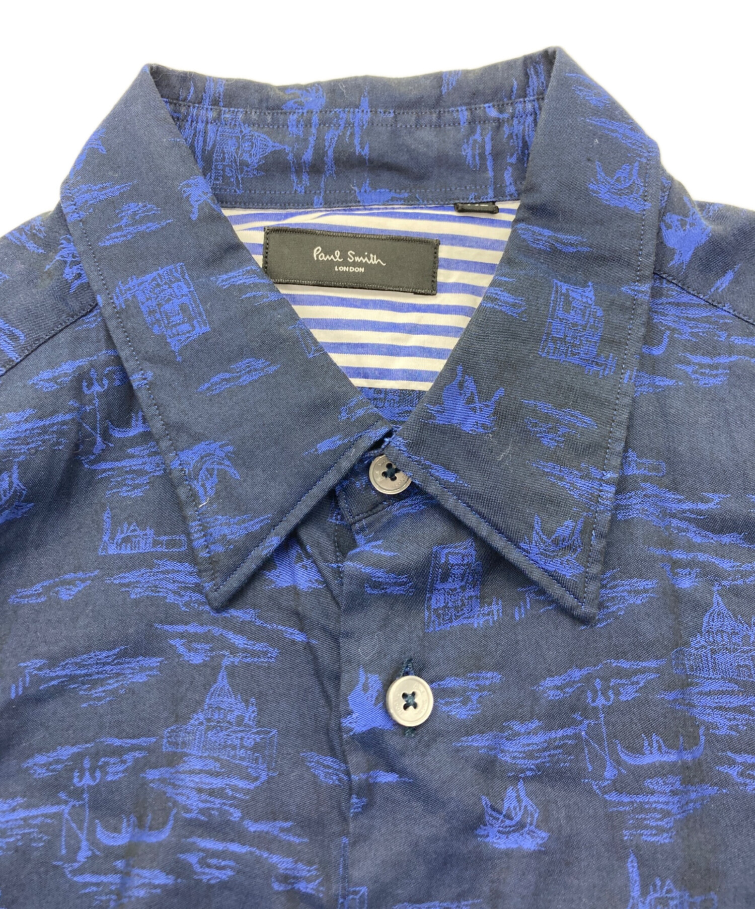 【即購入OK】Paul Smith 長袖シャツ　サイズXL ネイビー 中古・古着通販PAUL SMITH (ポールスミス) \"Cinema\"モチーフ 長袖
