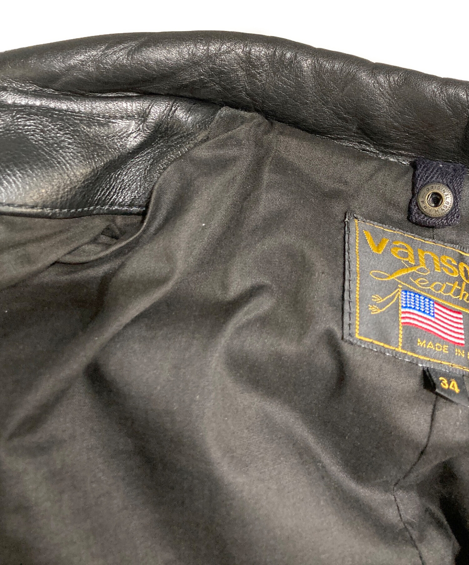 中古・古着通販】VANSON (バンソン) レザージャケット ブラック サイズ