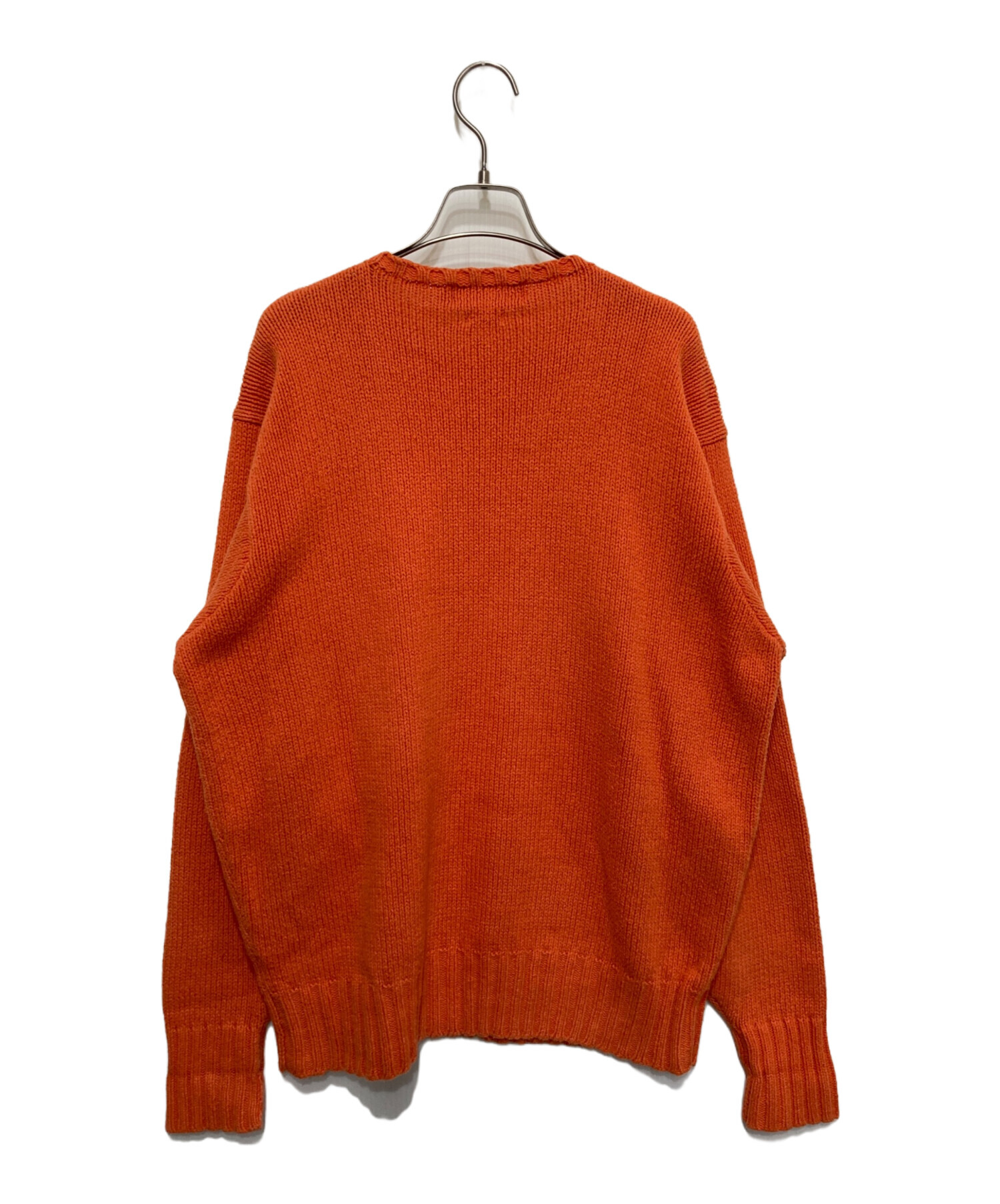 超定番　希少　ポロバイラルフローレン　コットンニット　オレンジ　ネイビー　XL グッドカラー Polo by Ralph Lauren ポロバイラルフローレン コットン