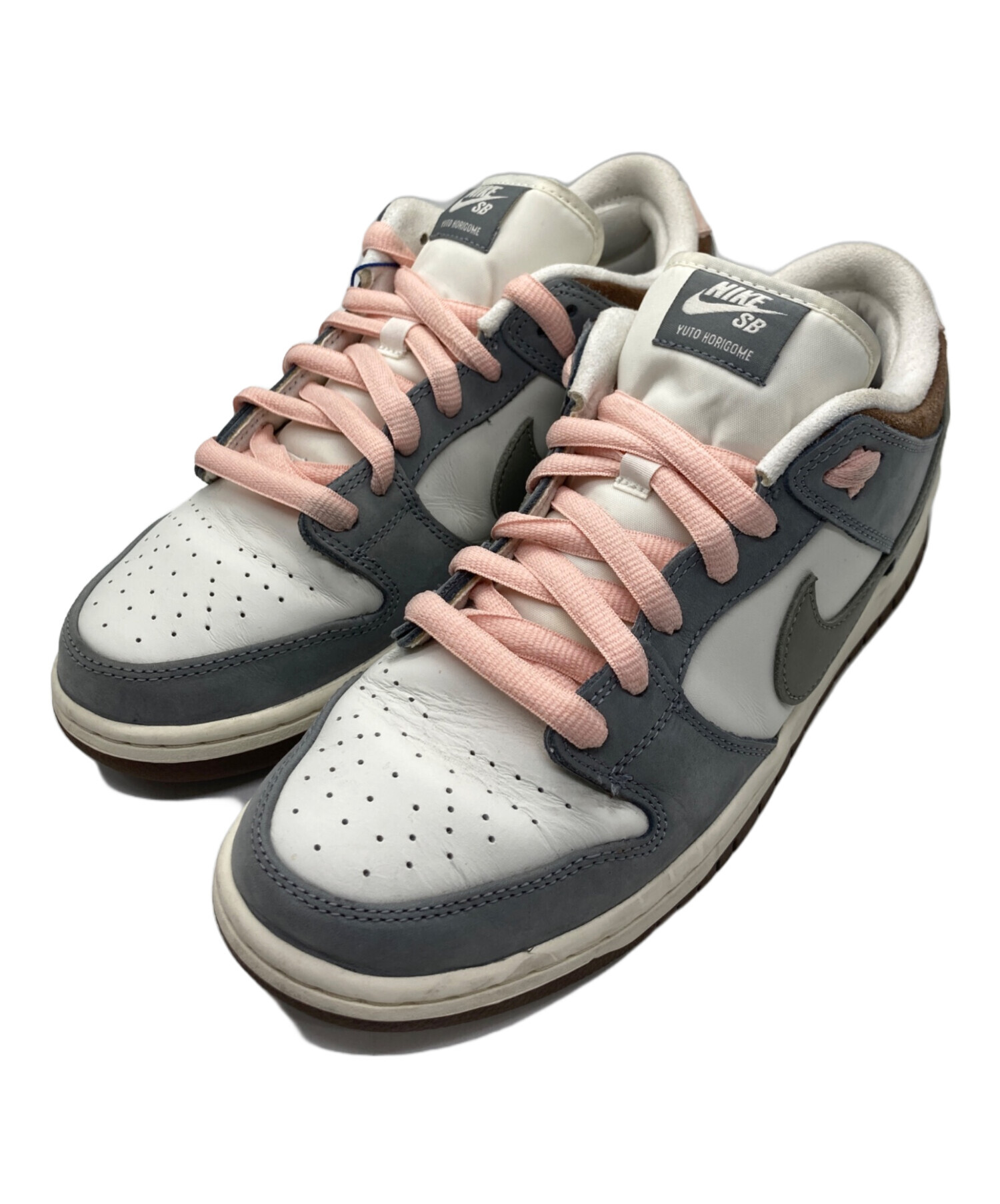 堀米ダンク Nike SB スニーカー グレー/ホワイト/ピンク 中古・古着