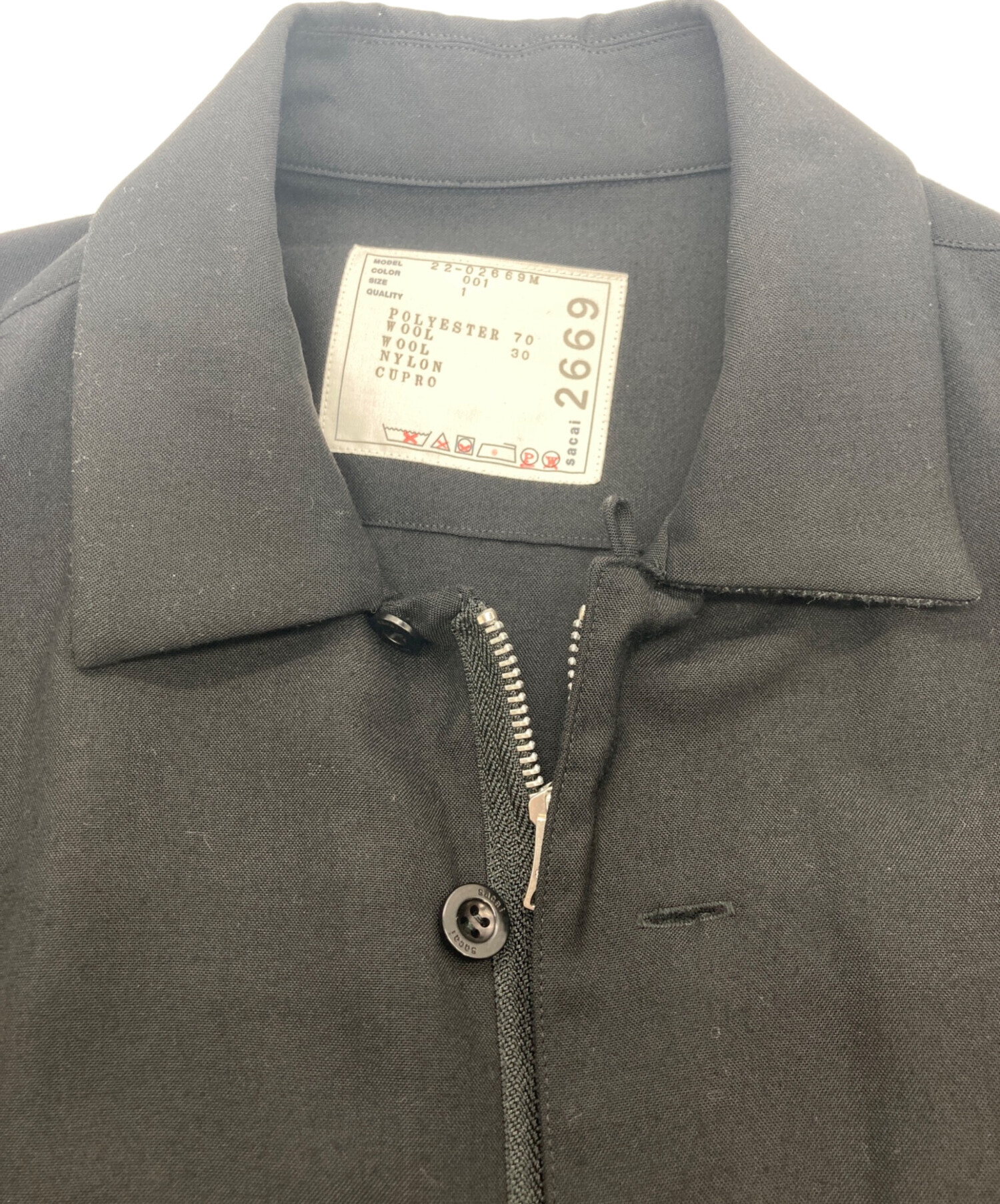 中古・古着通販】sacai (サカイ) Suiting Jumpsuits ブラック サイズ:1