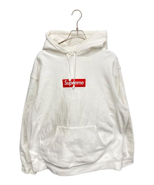 ※CKck※SUPREME アイボリー ビッグステッチフーディー　Sサイズ 中古・古着通販】SUPREME (シュプリーム) Box Logo Hooded Sweatshirt