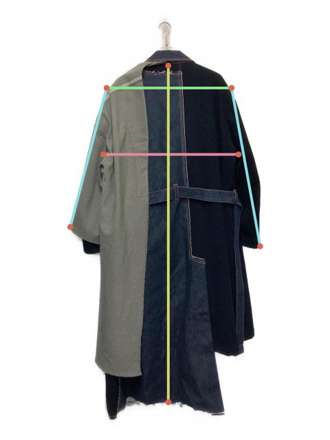 中古・古着通販】KHOKI (コッキ) FALL COAT インディゴ×ブラック