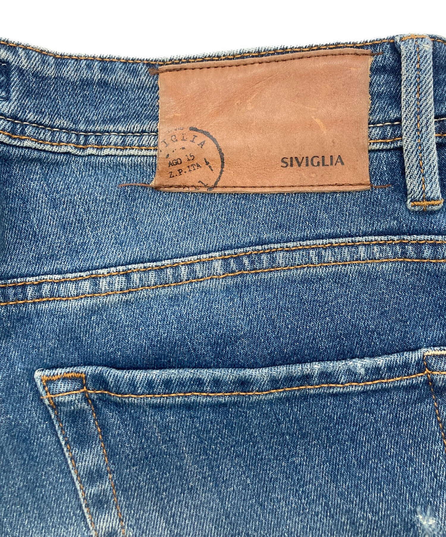 中古・古着通販】SIVIGLIA (シビリア) ダメージデニムパンツ ブルー 
