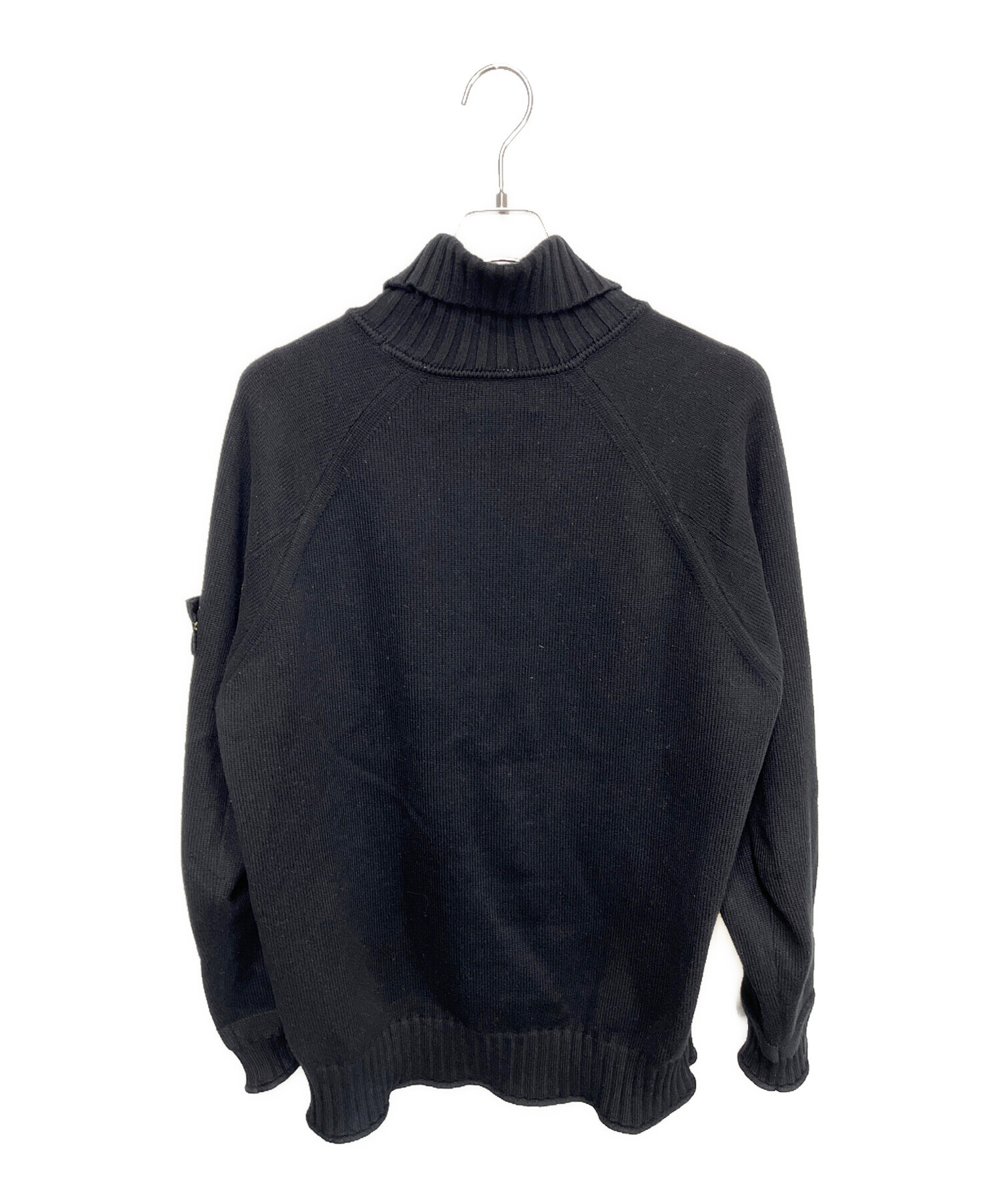 ストーンアイランド タートルネックニット　セーター　ウール ブラック L ストーンアイランド タートルネックニット セーター ウール ブラック L