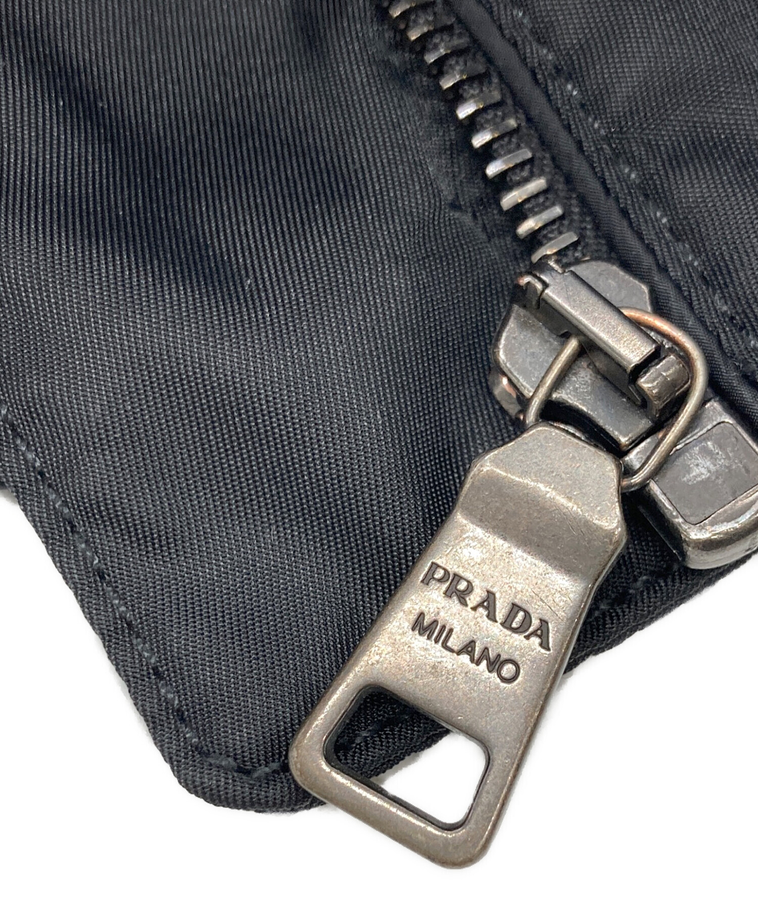 PRADA　ナイロン・レザーのコンビ　ジャケット 中古・古着通販】PRADA (プラダ) レザー×ナイロンコンビ