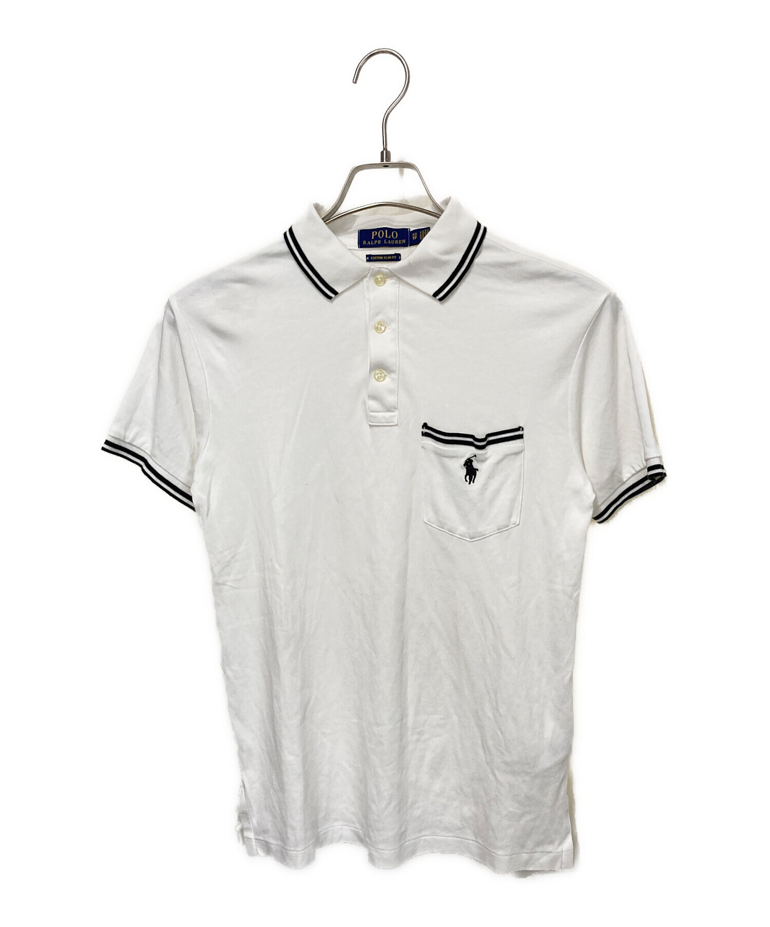 POLO RALPH LAUREN ホワイトポロシャツ XSサイズ美品 希少 POLO RALPH LAUREN（ポロ・ラルフローレン） ポロシャツ ビッグロゴ