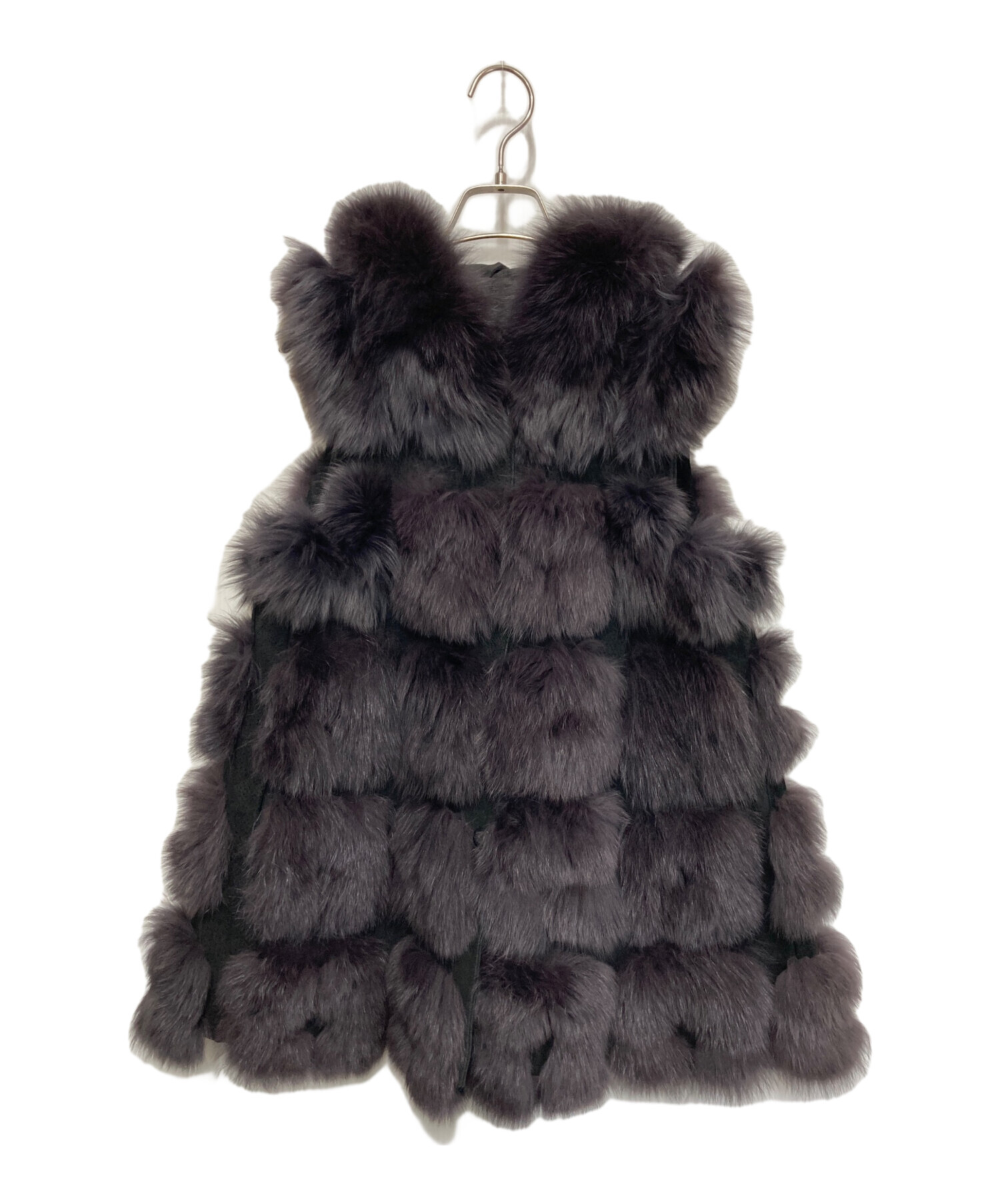 中古・古着通販】USED (ユーズド) リアルファーベスト グレー サイズ