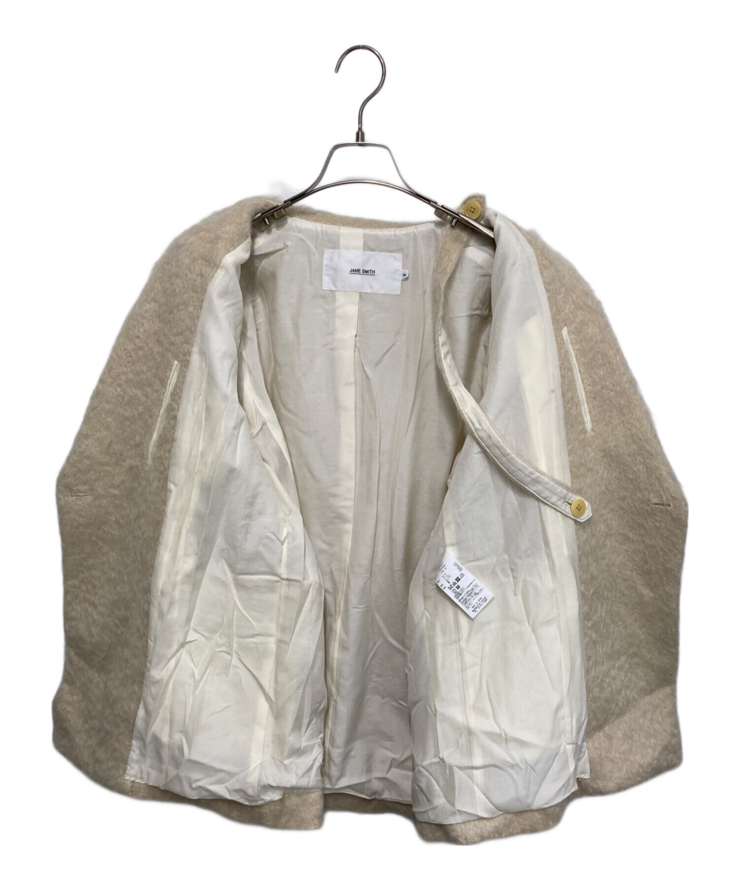 JANE SMITH / ジャケット/36/コットン/ベージュ/23sjk-#705l 中古・古着通販】JANE SMITH (ジェーンスミス) MOHAIR LOOP W BASE