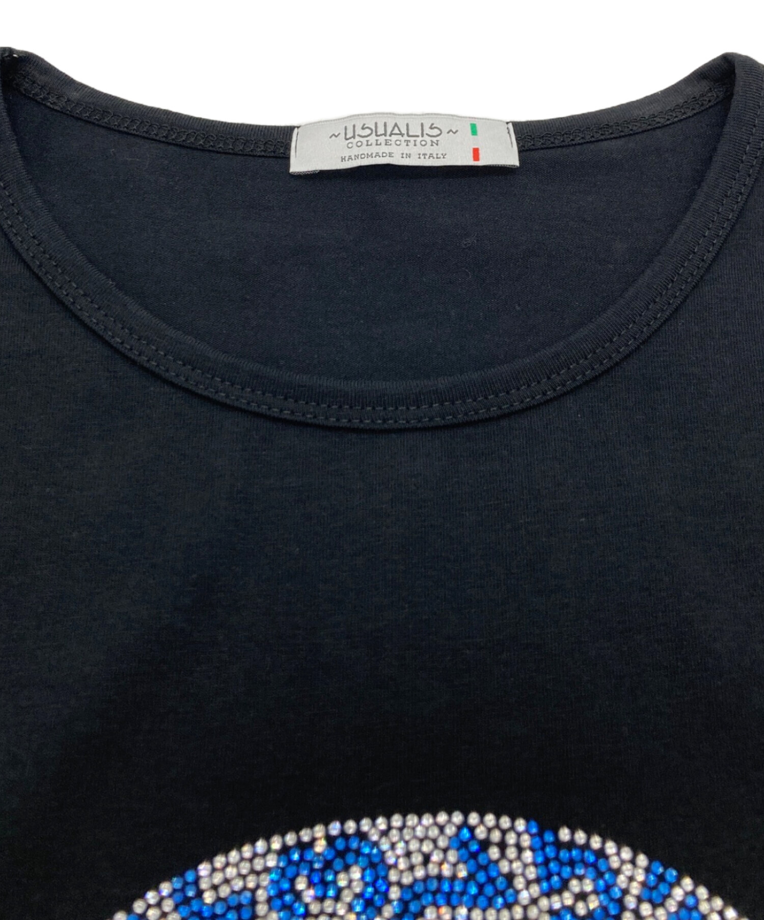 中古・古着通販】USUALIS (ウザリス) 8ナンバーラインストーンTシャツ