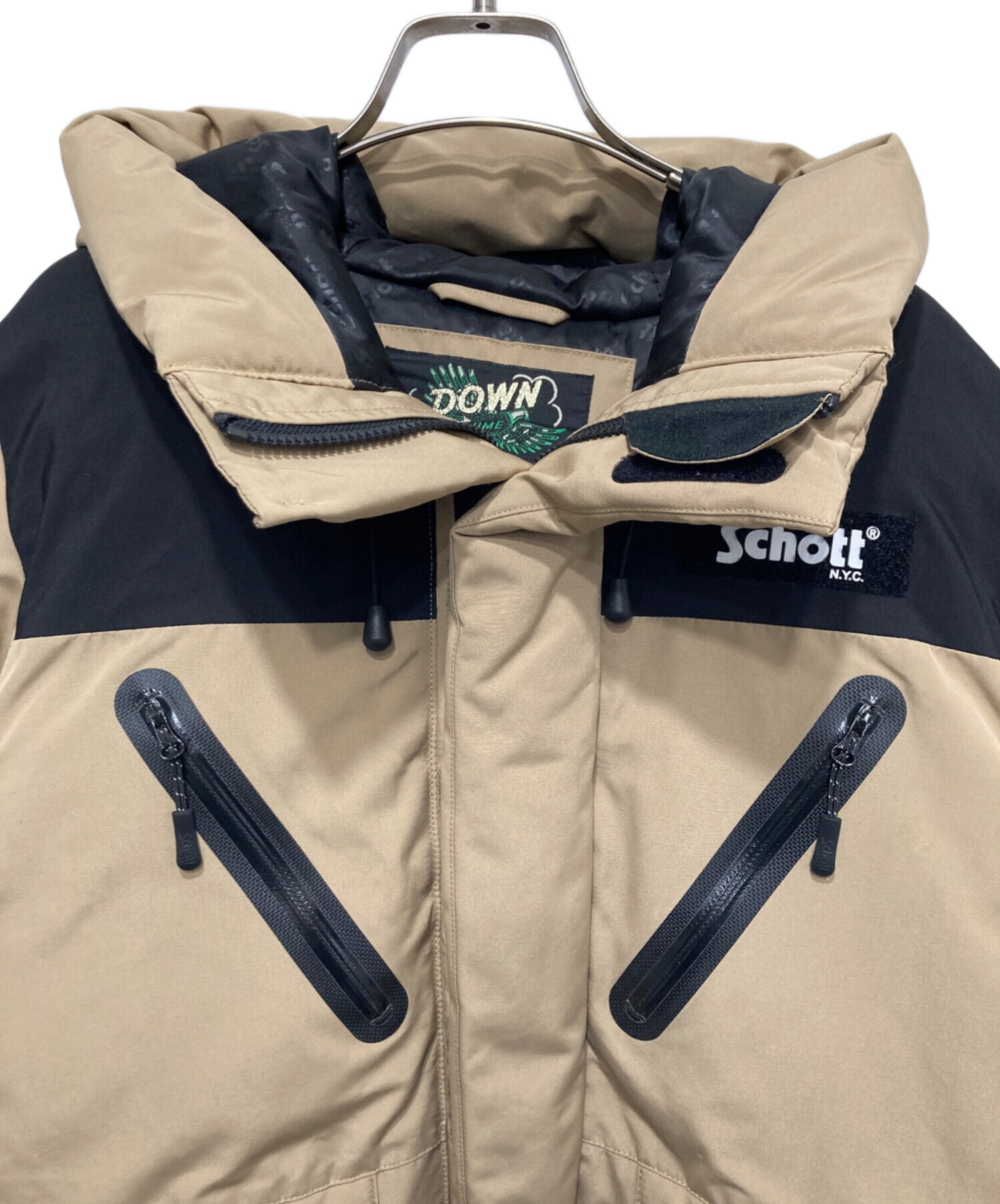中古・古着通販】Schott (ショット) ダウンジャケット ベージュ サイズ 