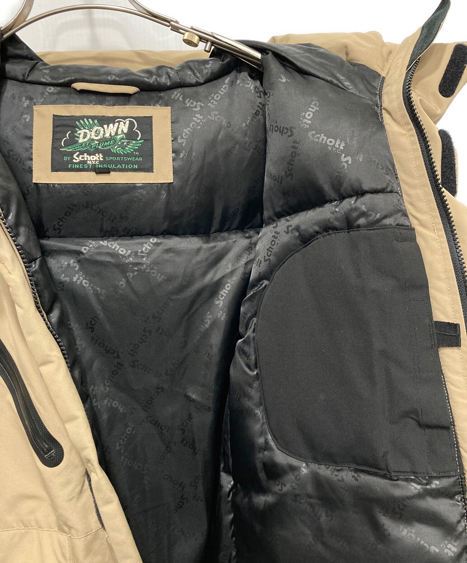 中古・古着通販】Schott (ショット) ダウンジャケット ベージュ サイズ 