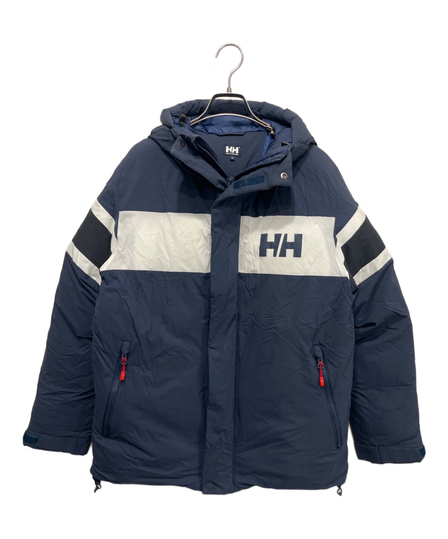 【美品】ヘリーハンセン 中綿ファー付きジャケット L ネイビー 中古・古着通販】HELLY HANSEN (ヘリーハンセン) ダウンジャケット