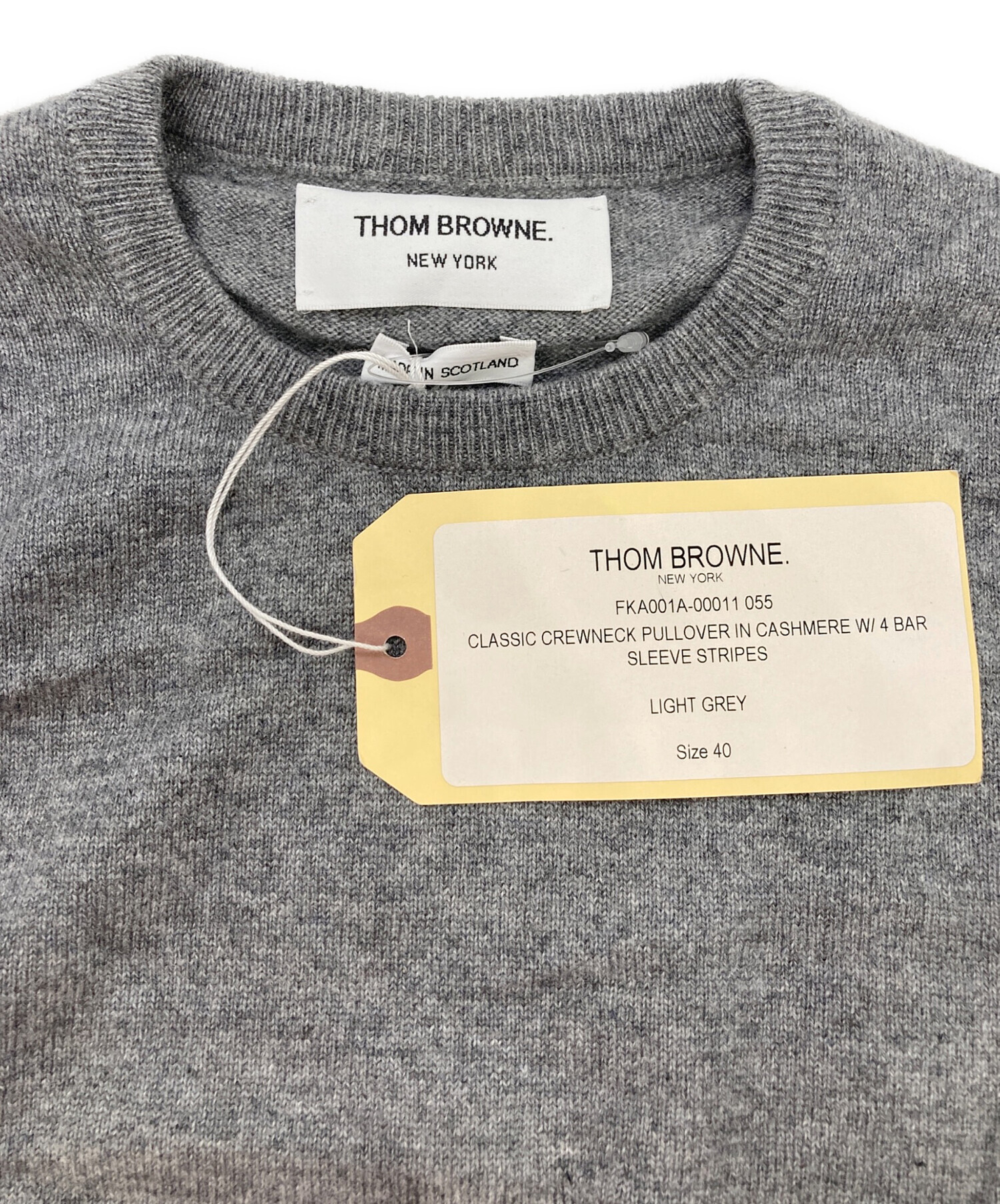 タグ付 Tom Browne 4BAR ショートスリーブニット グレー 40 中古・古着通販】Thom Browne (トムブラウン) クラシック4BARカシミア