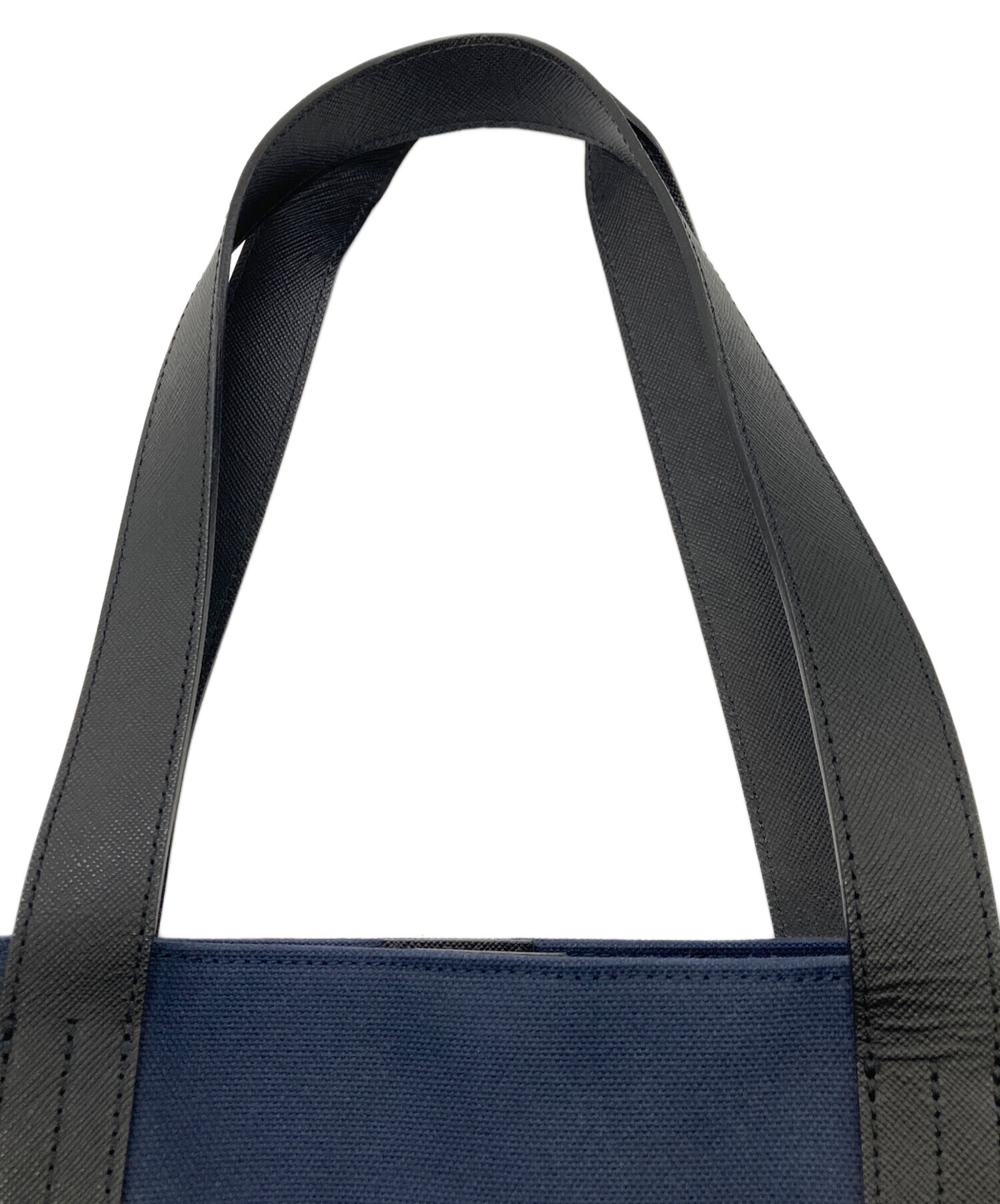 CULINI ネイビー トートバッグ 中古・古着通販】CULLNI (クルニ) Leather Pocket Canvas Tote