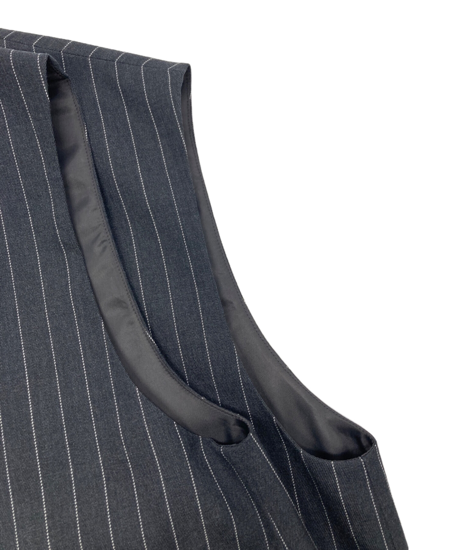 中古・古着通販】LOEFF (ロエフ) ストライプベスト グレー サイズ:FREE