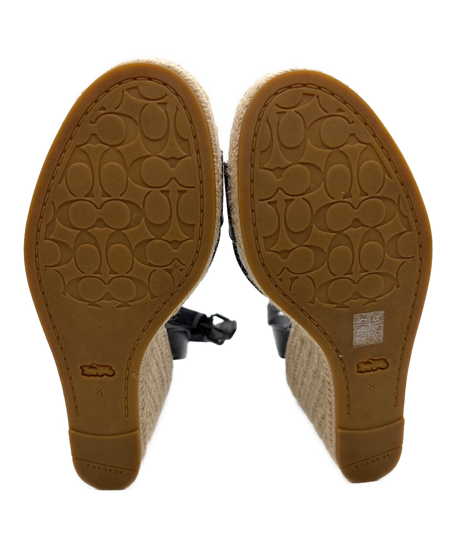 中古・古着通販】COACH (コーチ) レザーウェッジソールサンダル