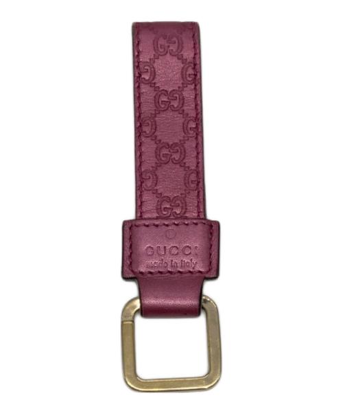 【未使用】GUCCI　レザーキーリング　ピンク 中古・古着通販】GUCCI (グッチ) レザーキーリング ピンク｜ブランド