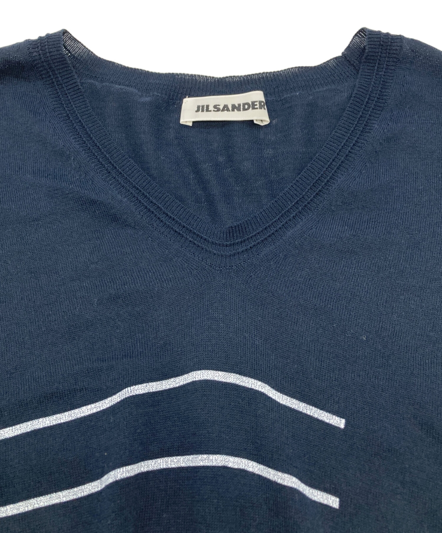 中古・古着通販】JIL SANDER (ジルサンダー) コットンボーダーニット 