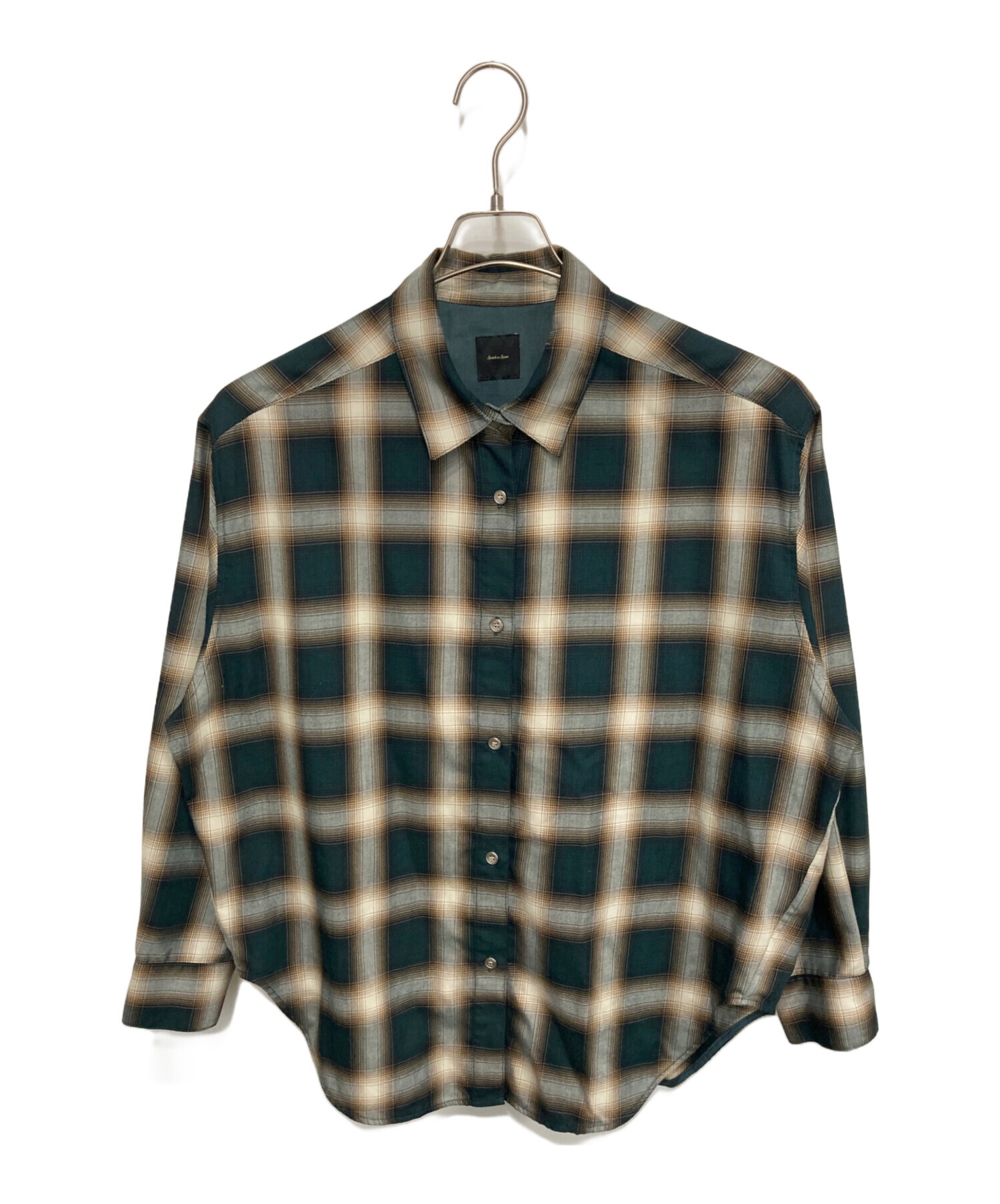 Spick and Span TRツイルチェックシャツ ブラック 中古・古着通販