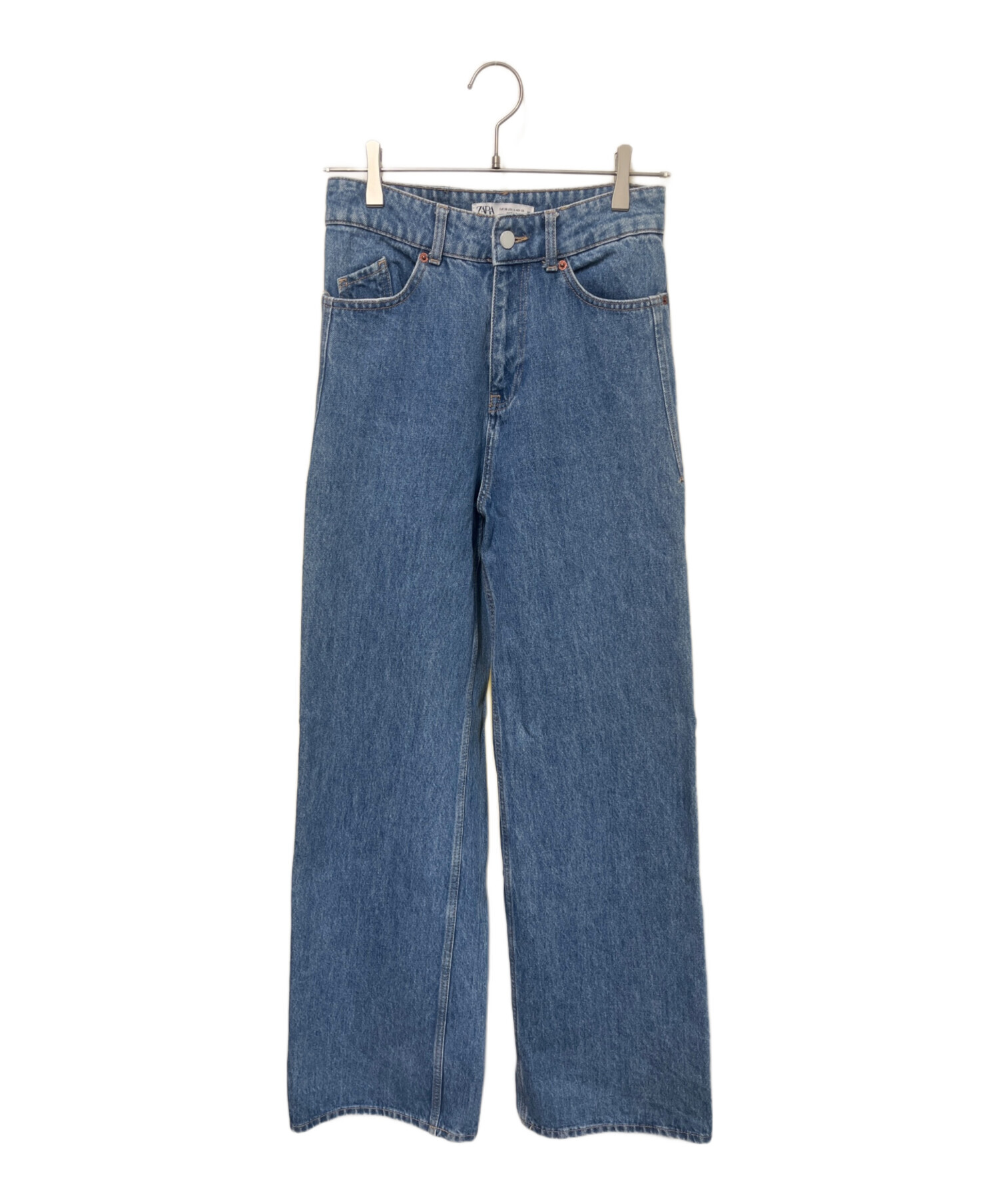 中古・古着通販】ZARA (ザラ) ワイドデニムパンツ インディゴ 中古・古着通販】ZARA (ザラ) ワイドデニムパンツ インディゴ