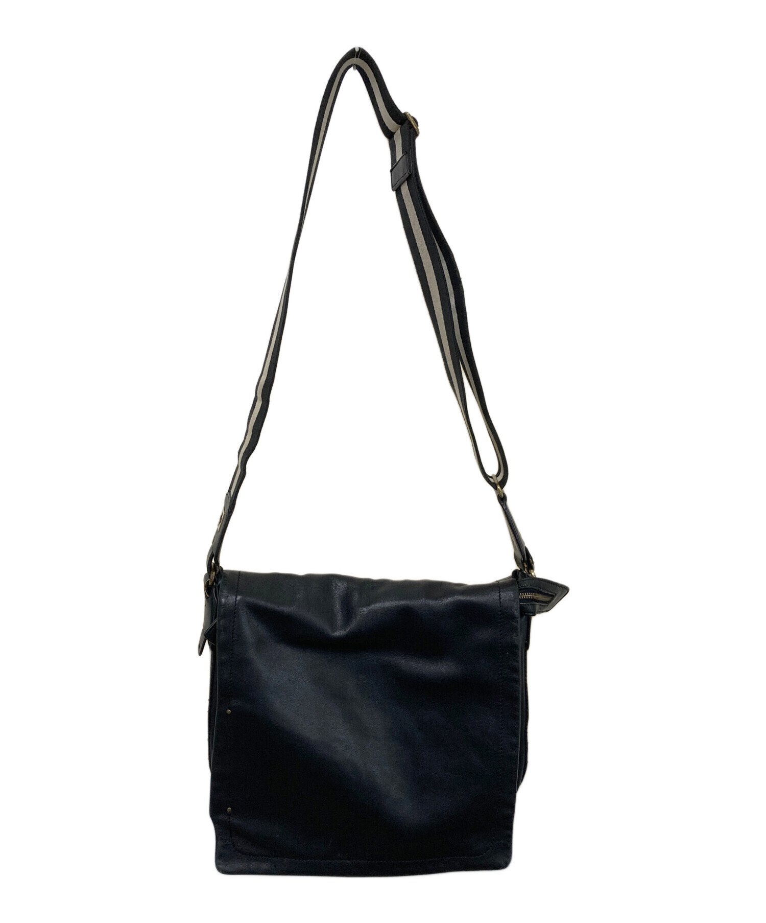 中古・古着通販】BALLY (バリー) レザーフラップショルダーバッグ 