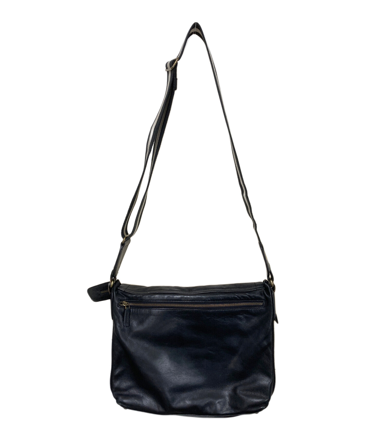 中古・古着通販】BALLY (バリー) レザーフラップショルダーバッグ 