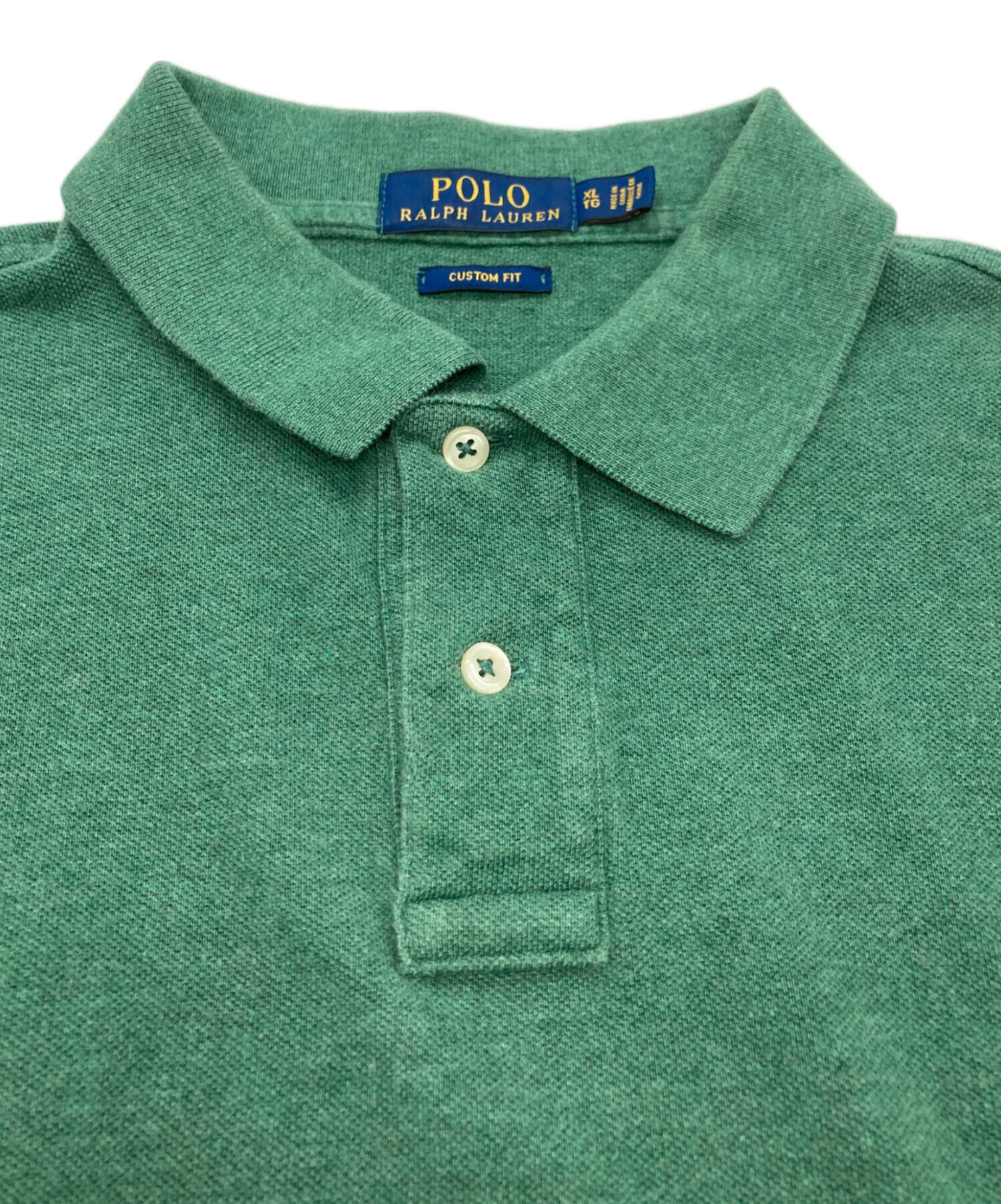 POLO　ポロラルフローレン　ポニー刺繍　長袖ポロシャツ　緑　XL ラガーシャツ Ralph Lauren ラルフローレン ポロシャツ 長袖 ビッグポニー 刺繍