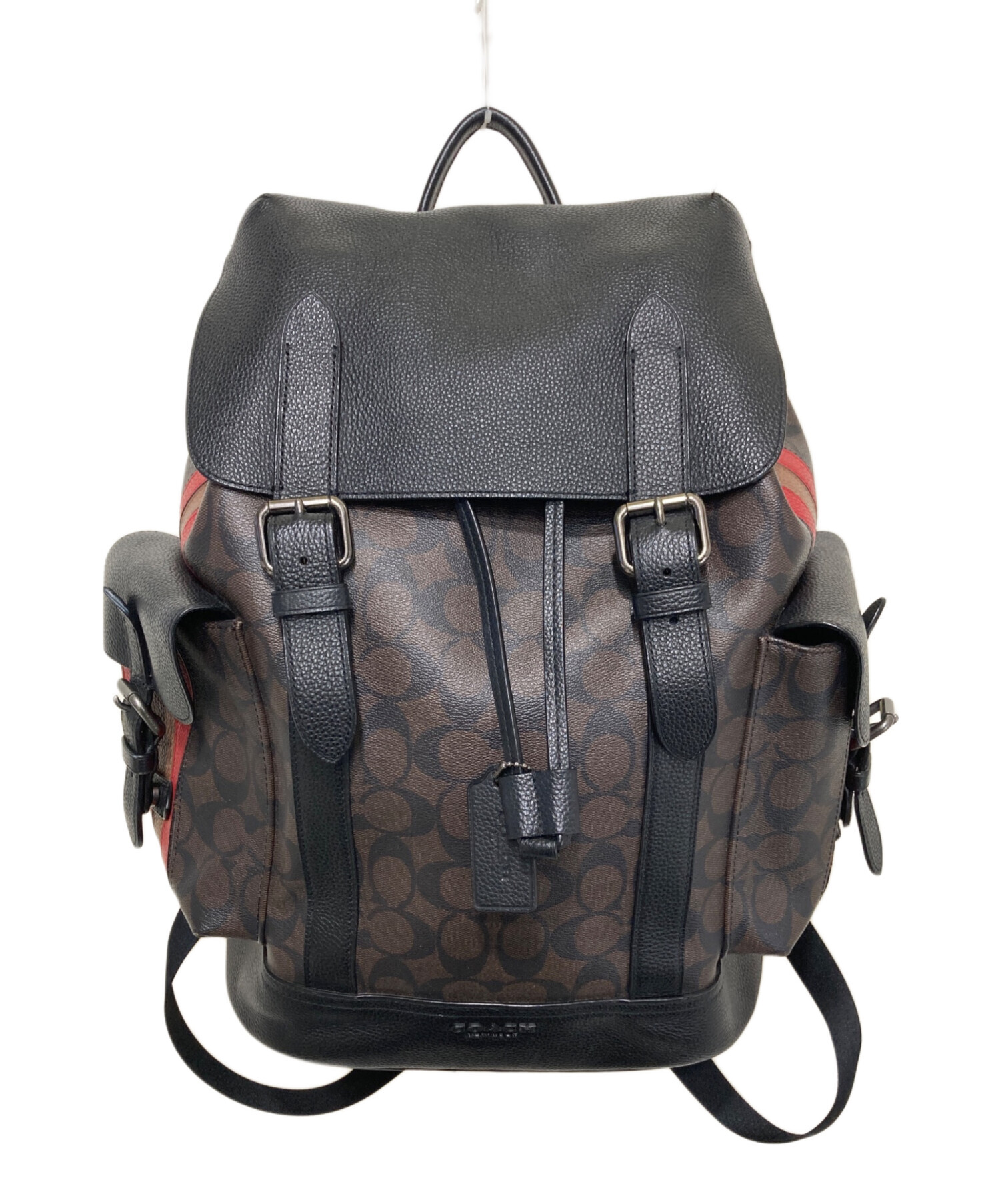 中古・古着通販】COACH (コーチ) リュックサック ブラック×ブラウン 