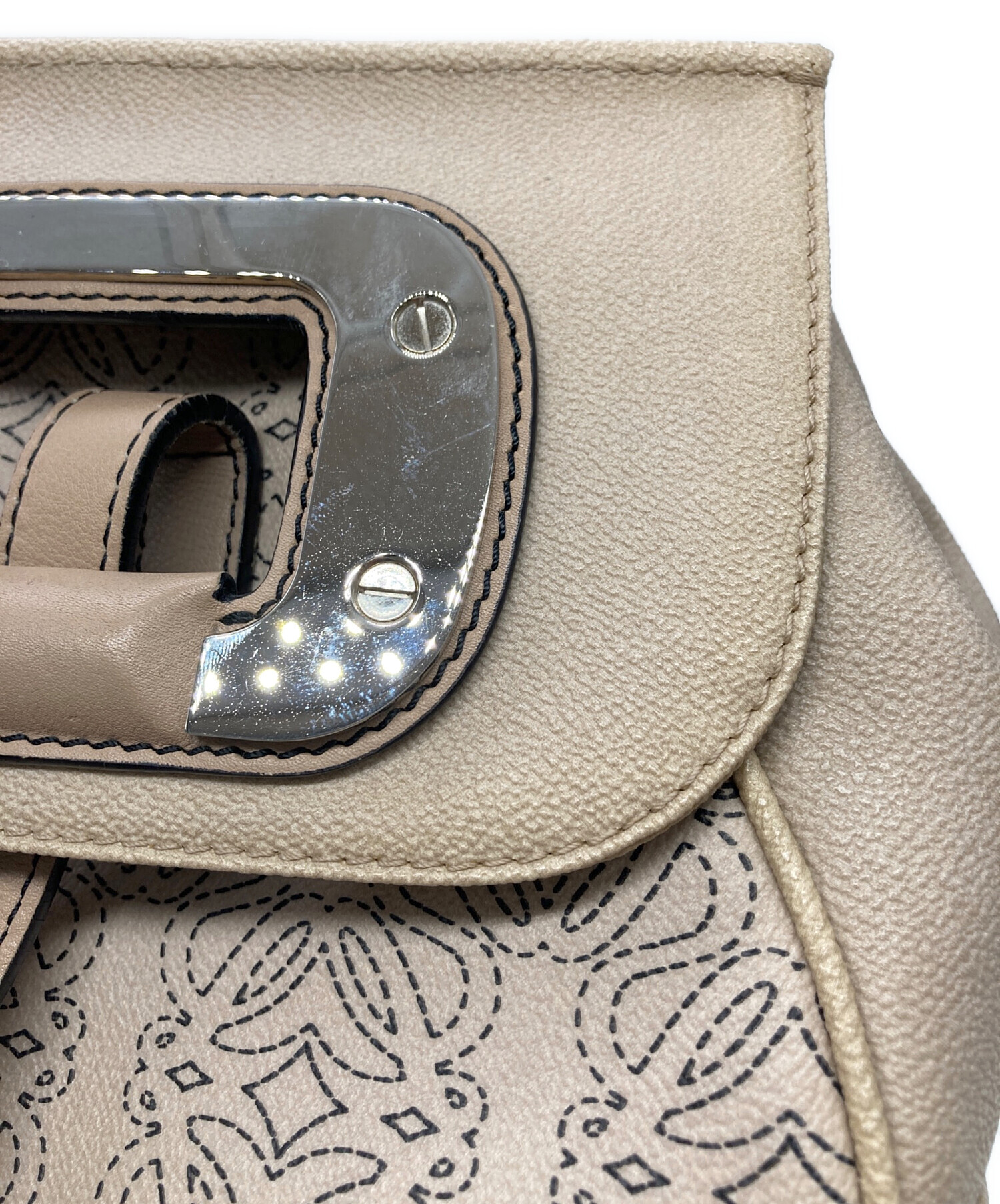 本物 ロエベ LOEWE アナグラム ショルダーバッグ ポシェット PVC ベージュ Anagram バッグ 中古 LOEWE - 本物 ロエベ LOEWE アナグラム ショルダーバッグ ポシェット