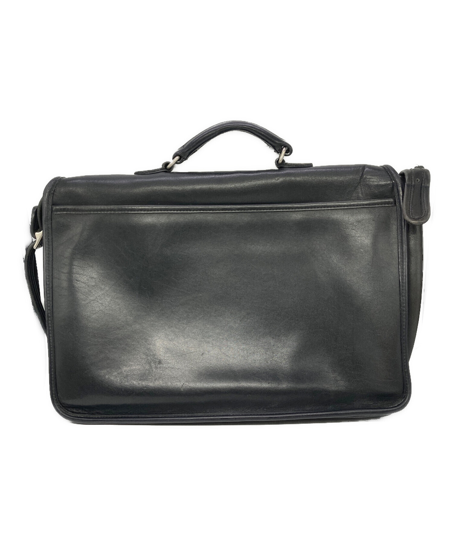 中古・古着通販】COACH (コーチ) オールレザーブリーフケース ブラック