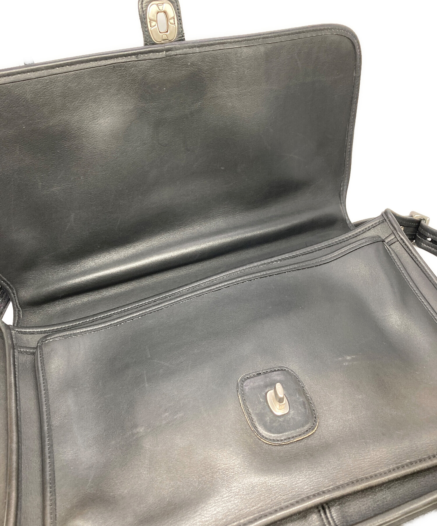 中古・古着通販】COACH (コーチ) オールレザーブリーフケース ブラック 